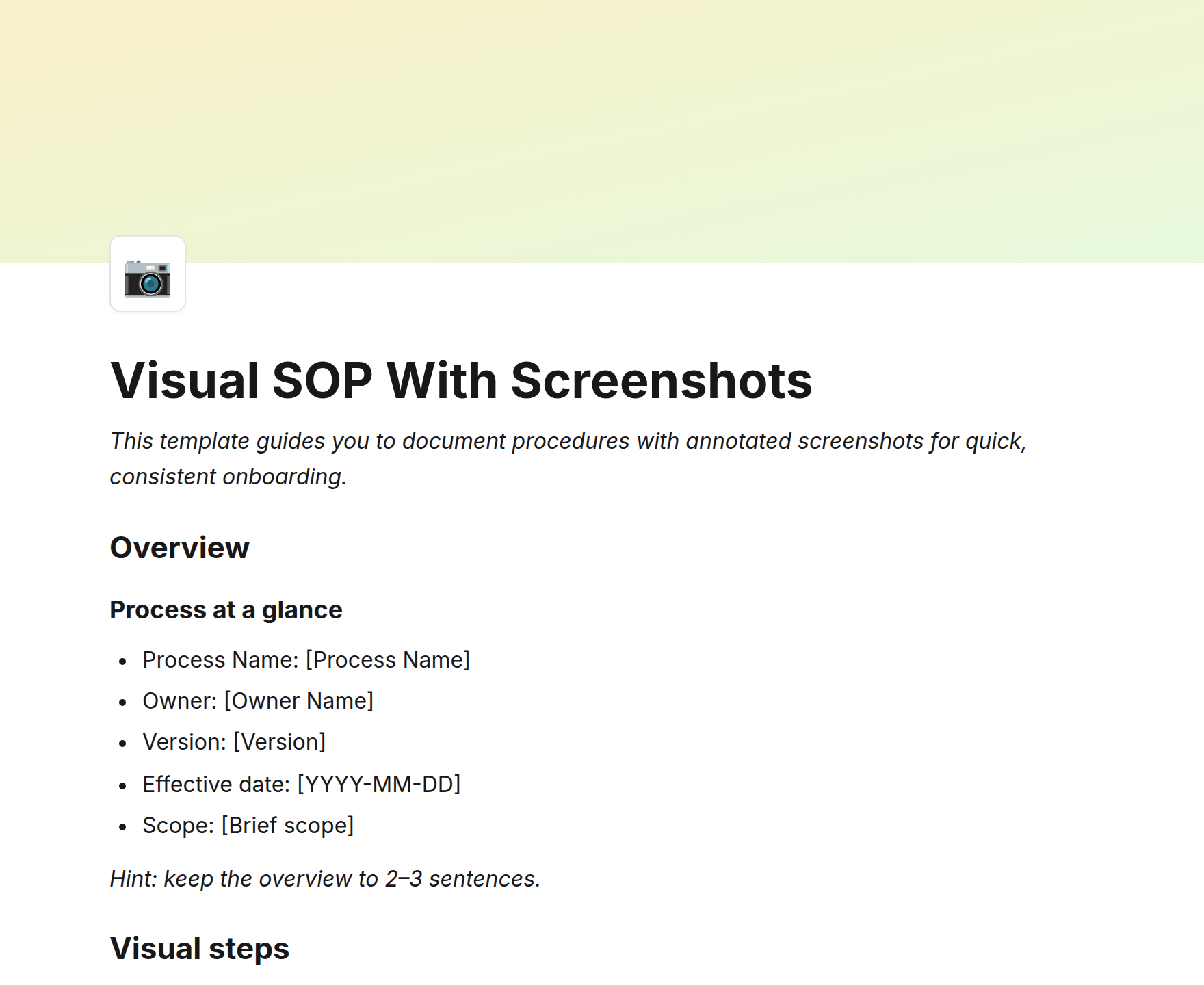Visual SOP With Screenshots
