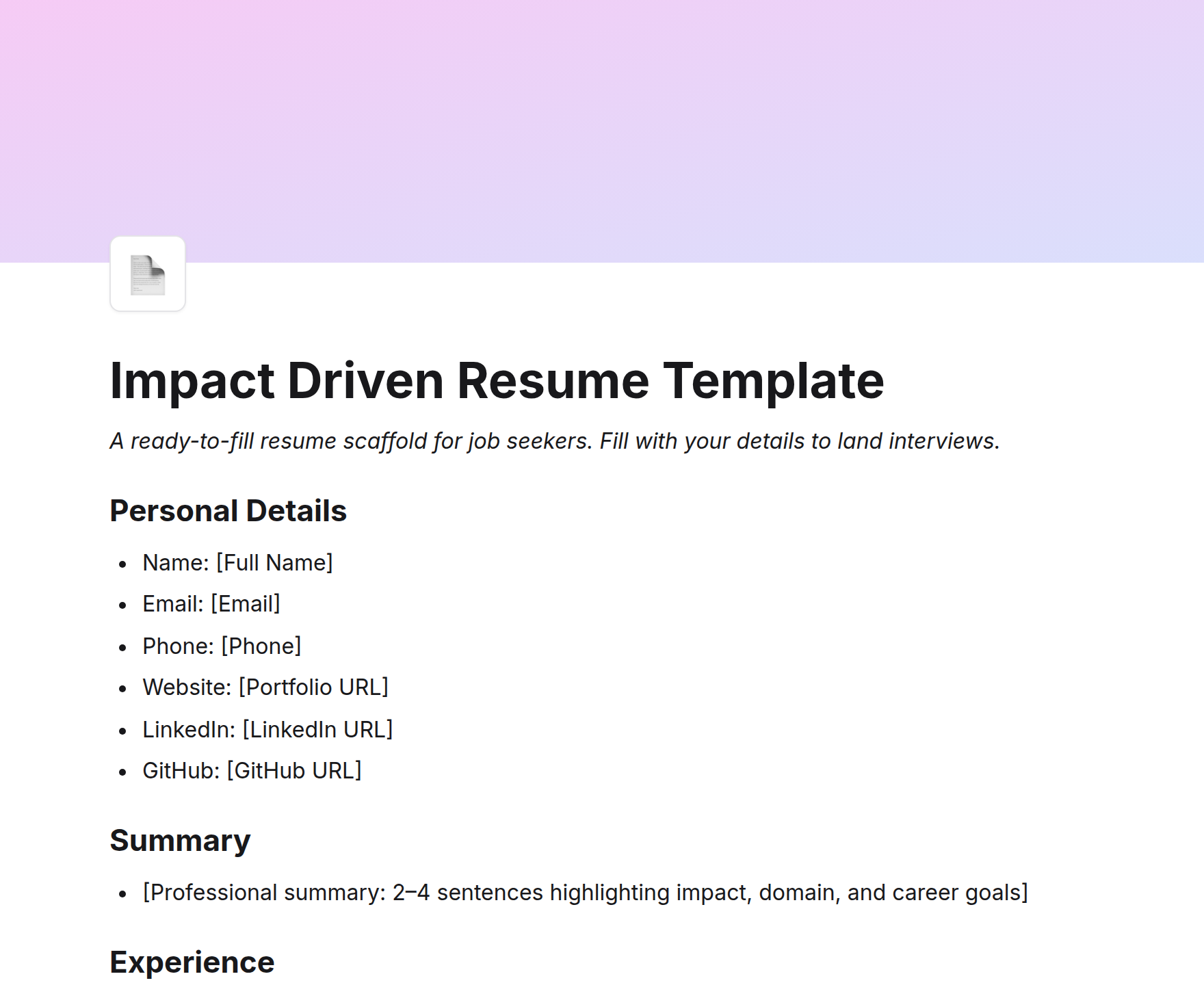 Impact Driven Resume Template