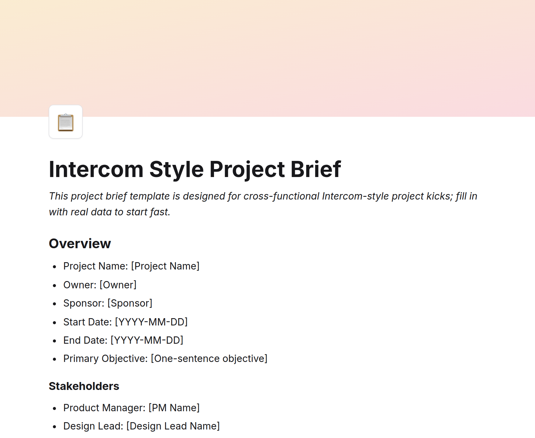 Intercom Style Project Brief