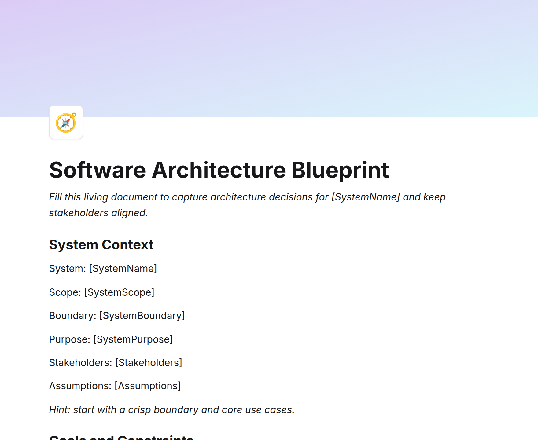 Software Architecture Blueprint
