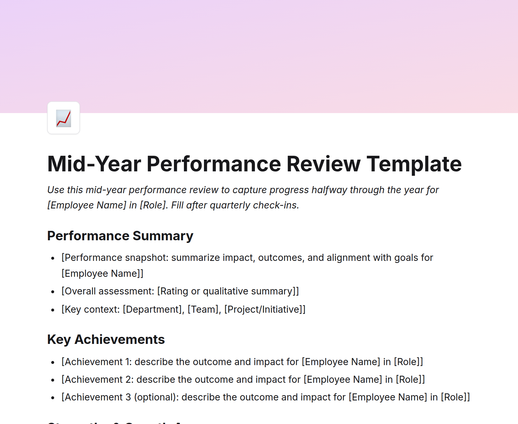 Mid-Year Performance Review Template