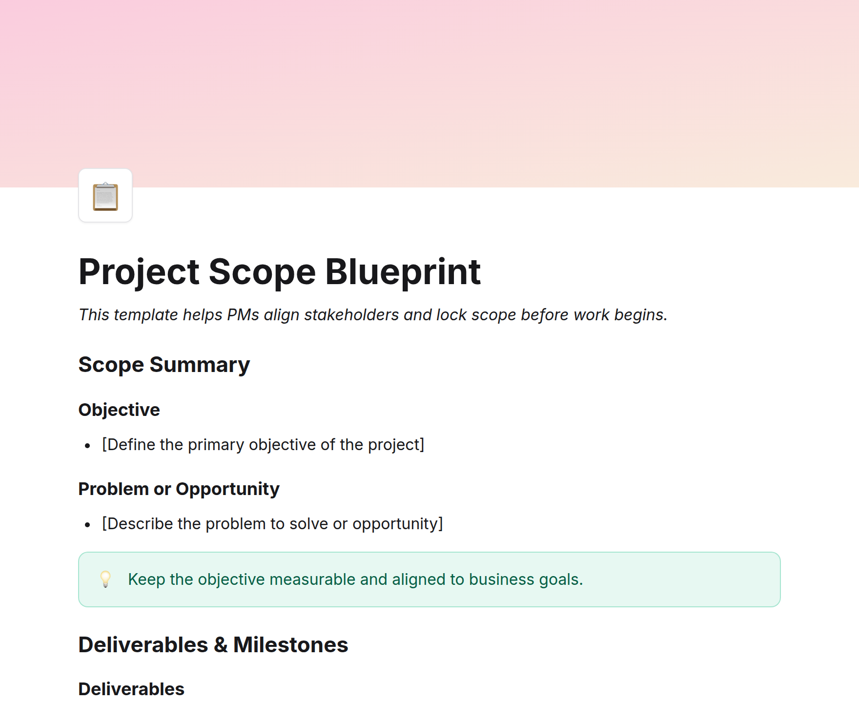 Project Scope Blueprint
