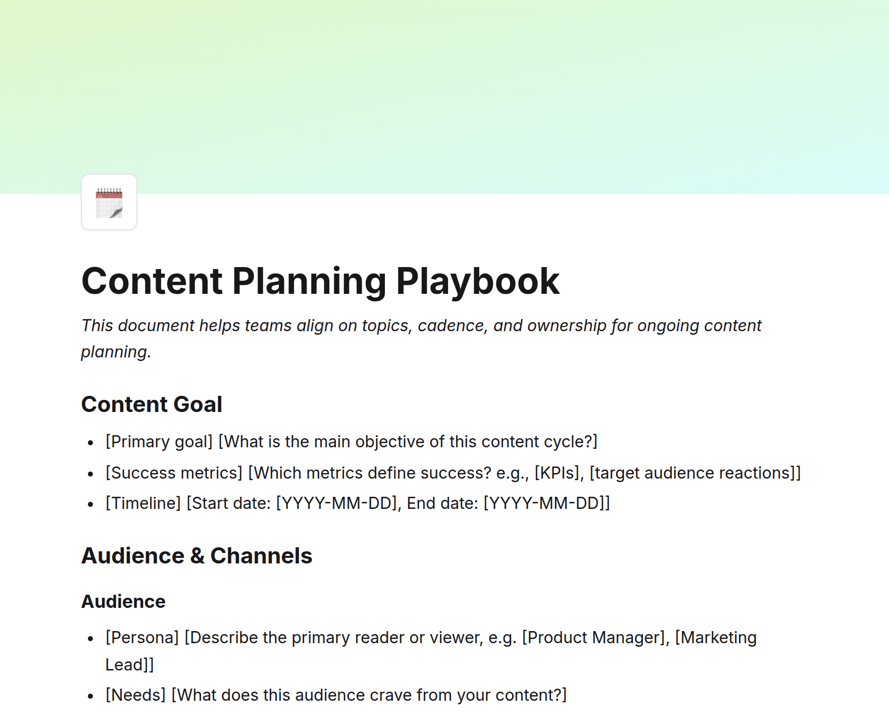 Content Planning Playbook