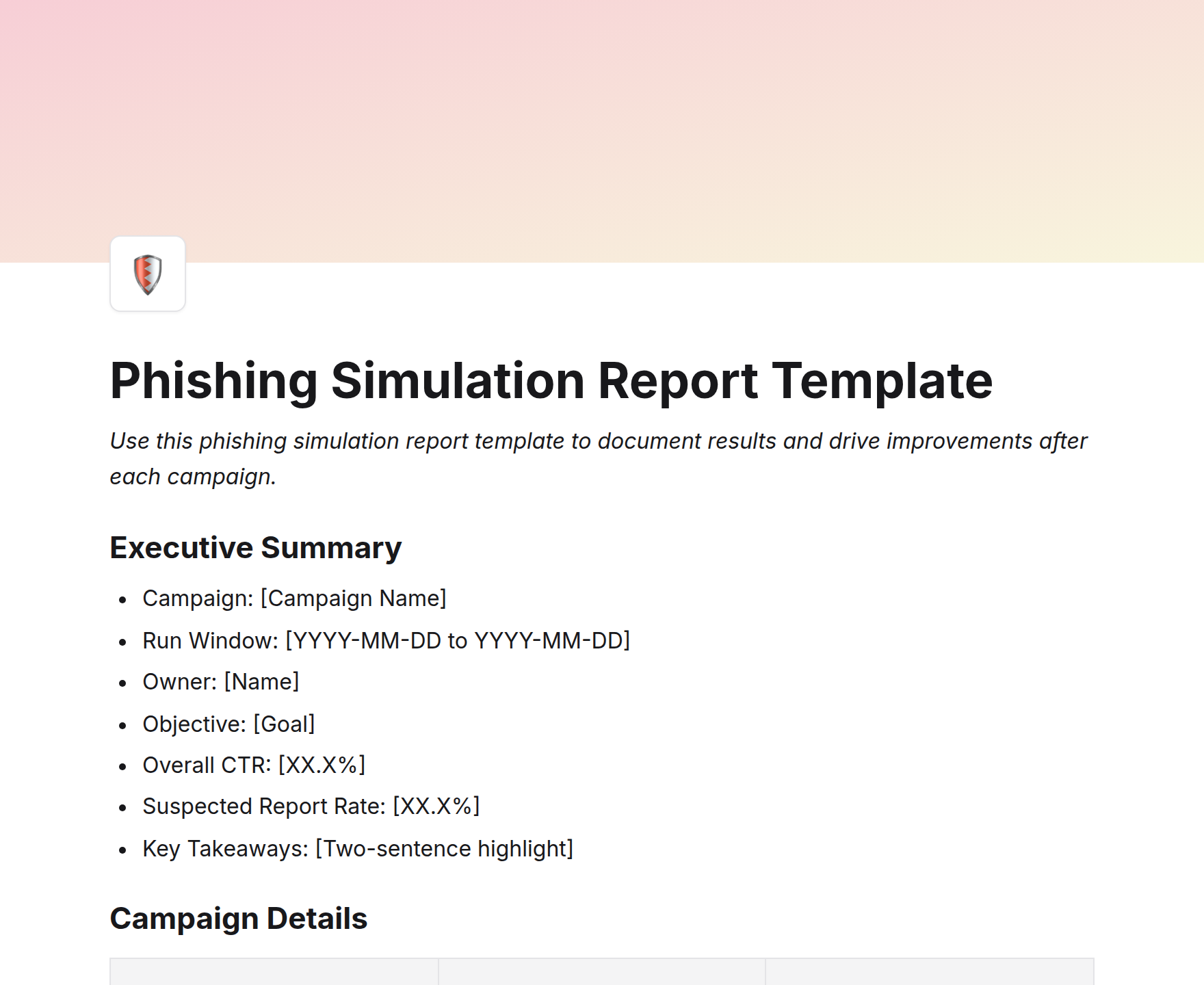 Phishing Simulation Report Template