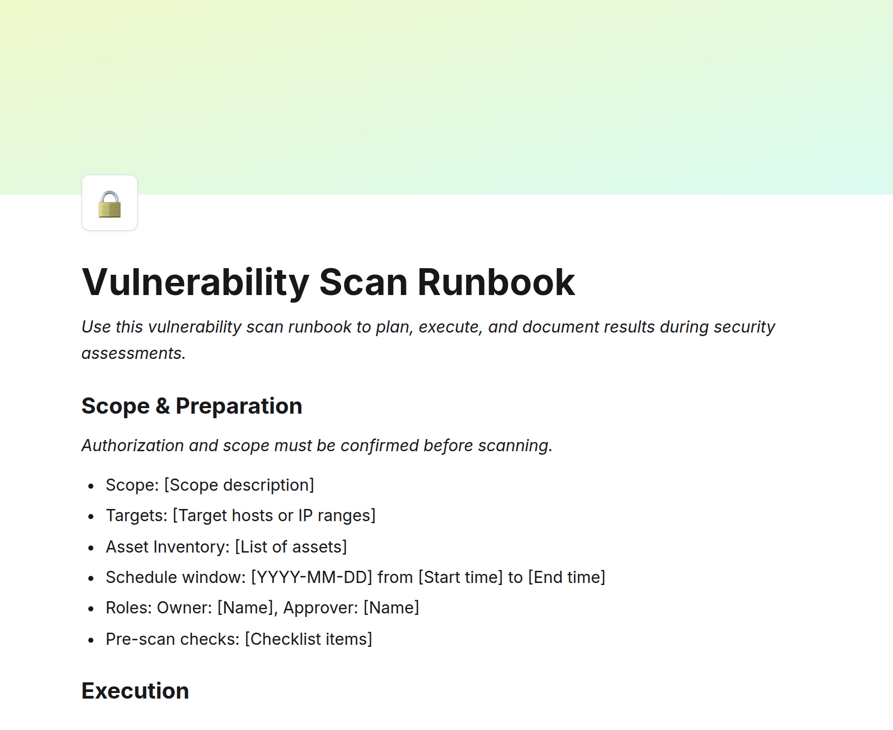 Vulnerability Scan Runbook