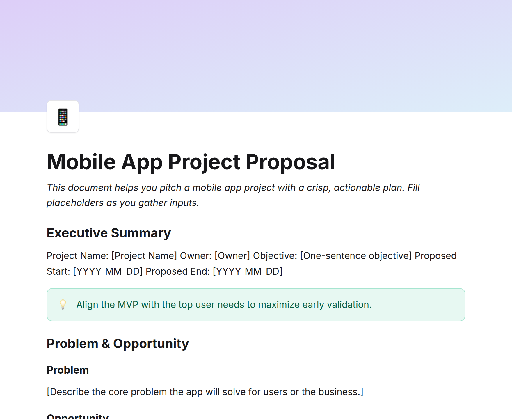Mobile App Project Proposal