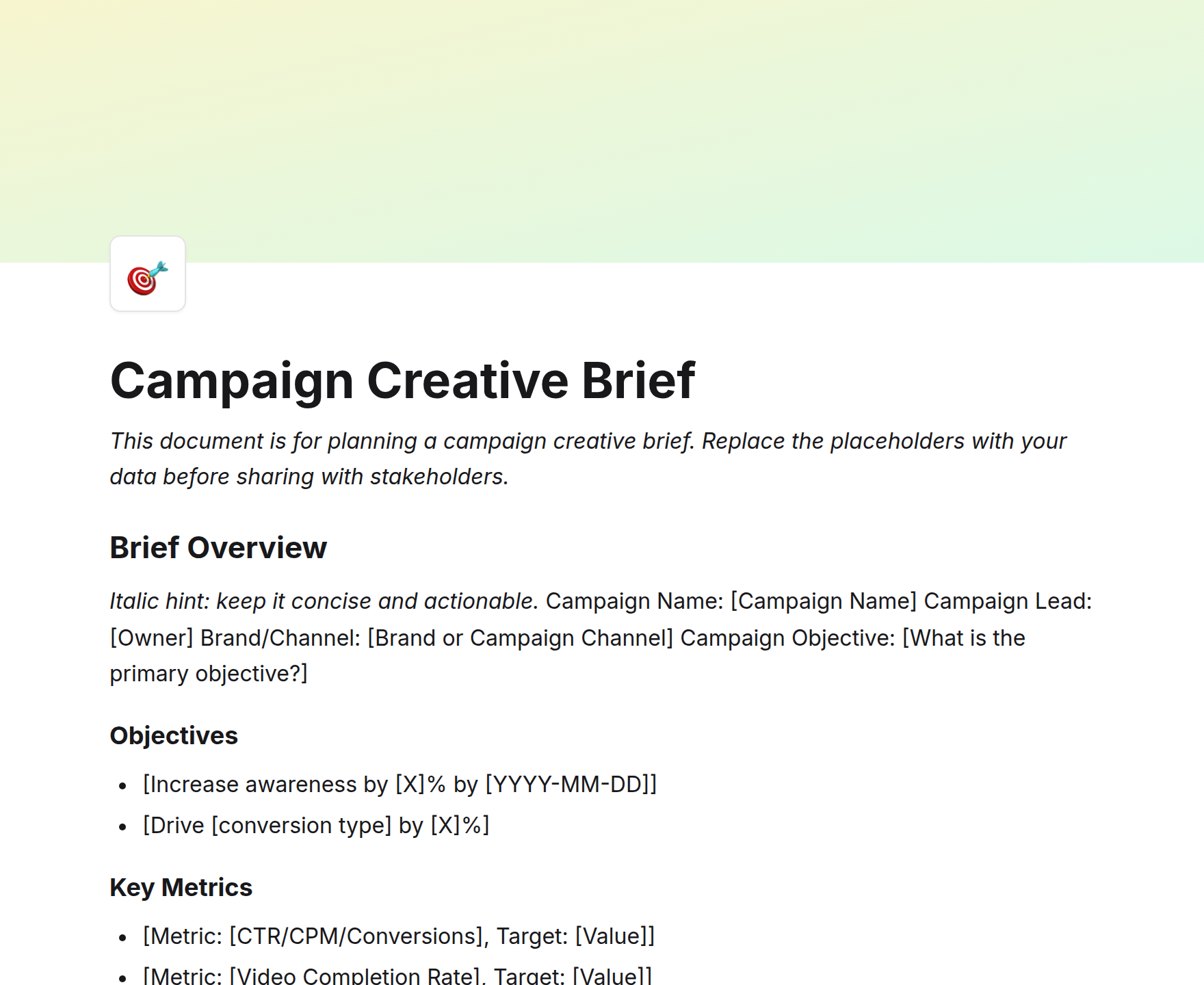 Campaign Creative Brief