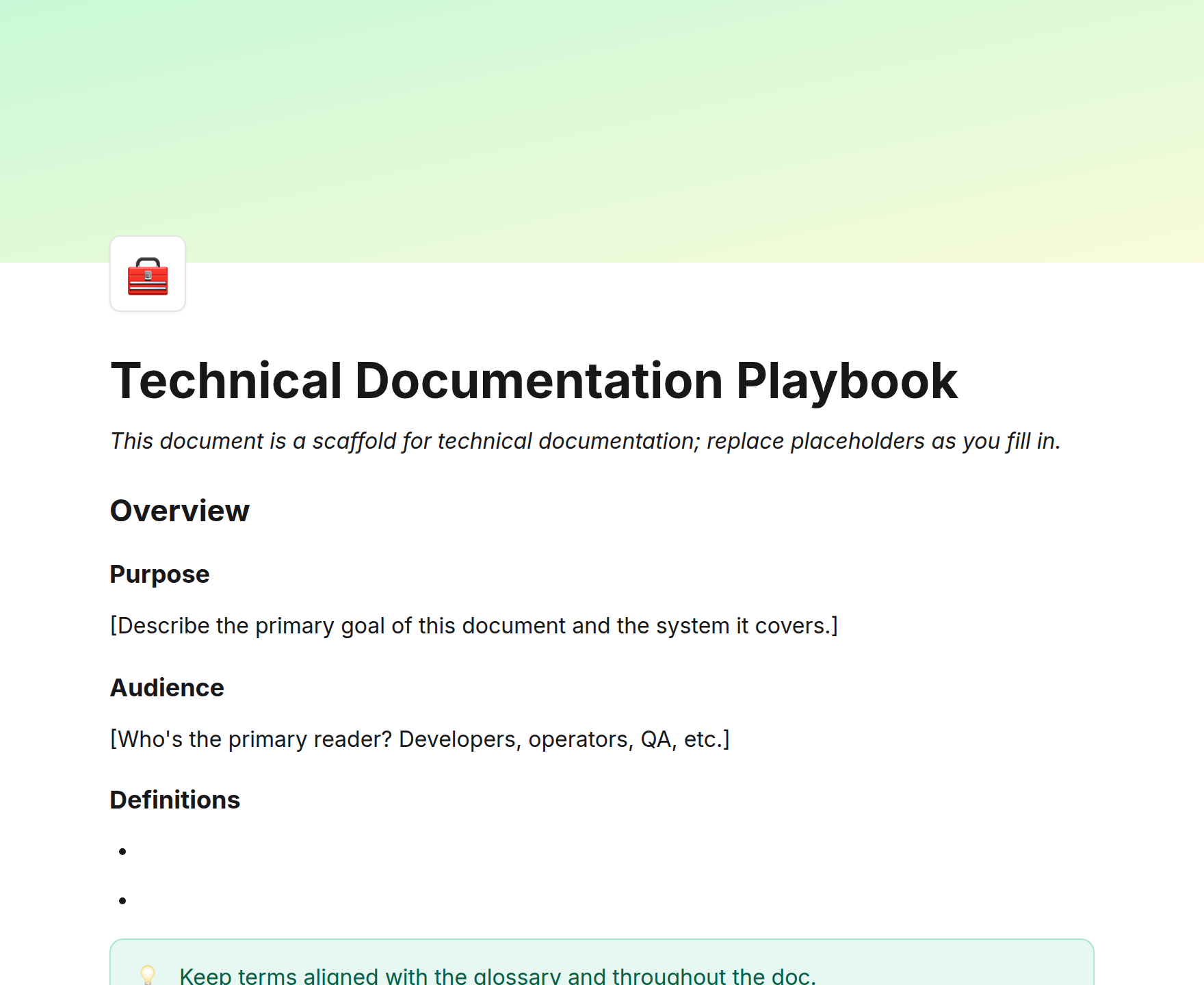 Technical Documentation Playbook
