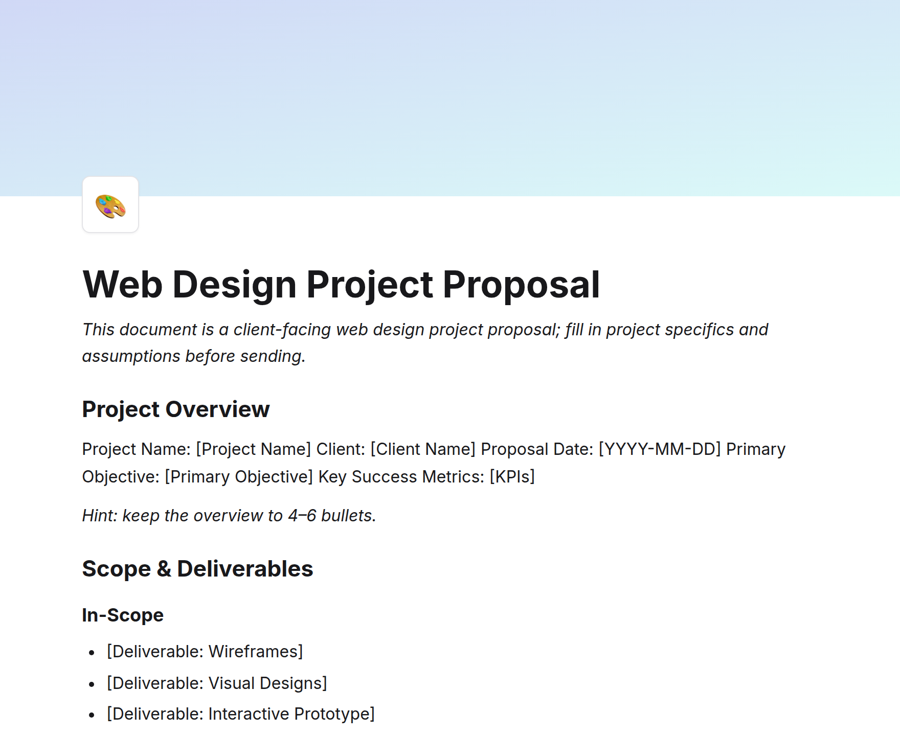 Web Design Project Proposal
