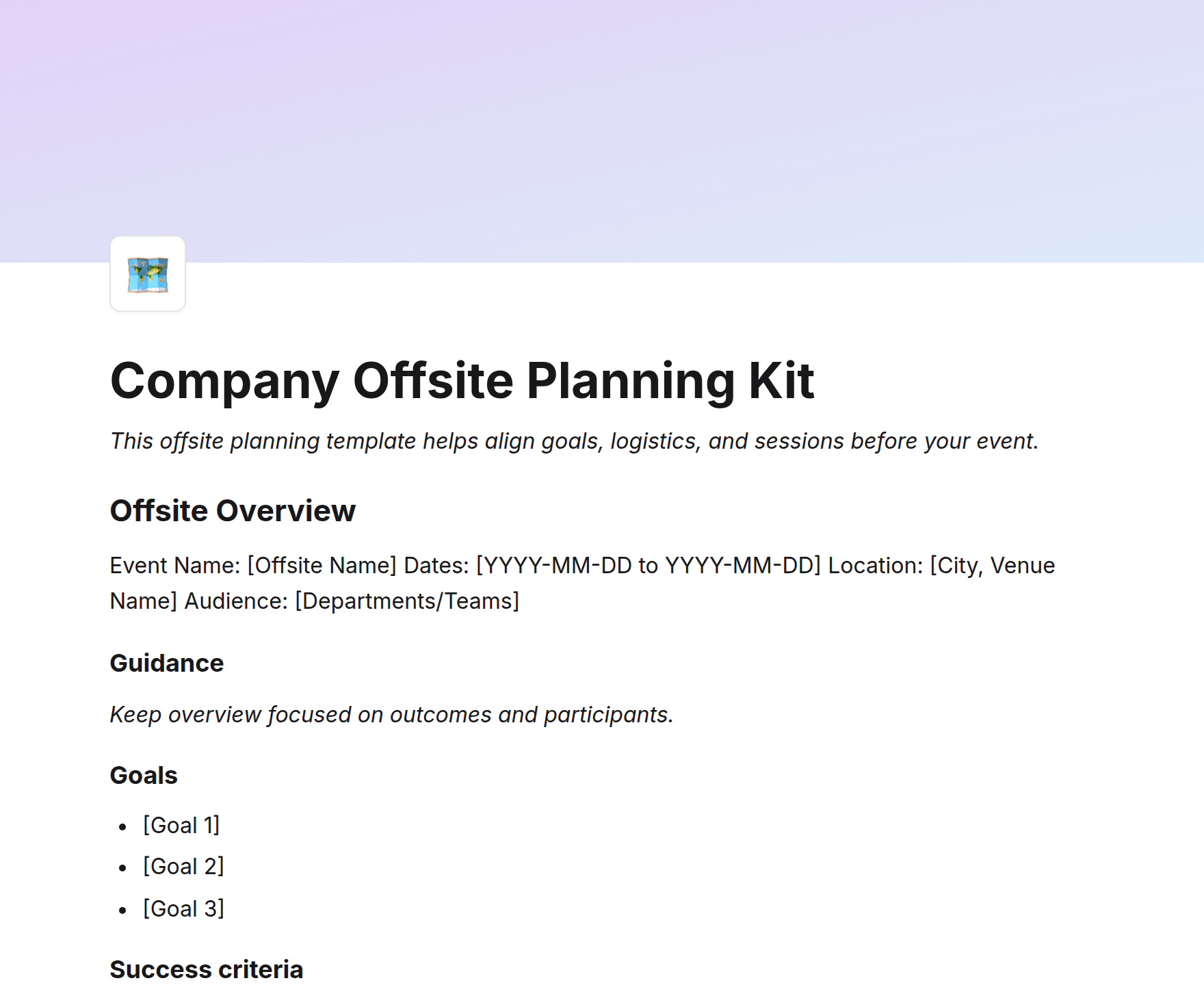 Company Offsite Planning Kit