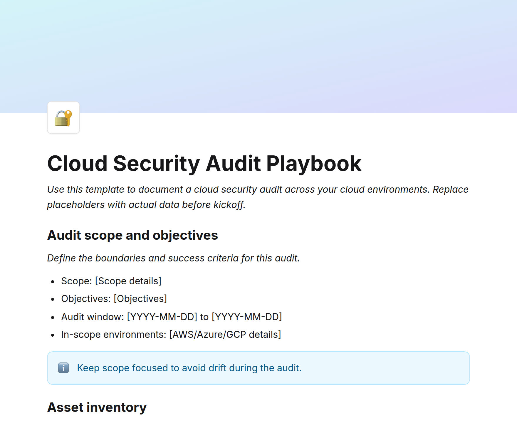 Cloud Security Audit Playbook