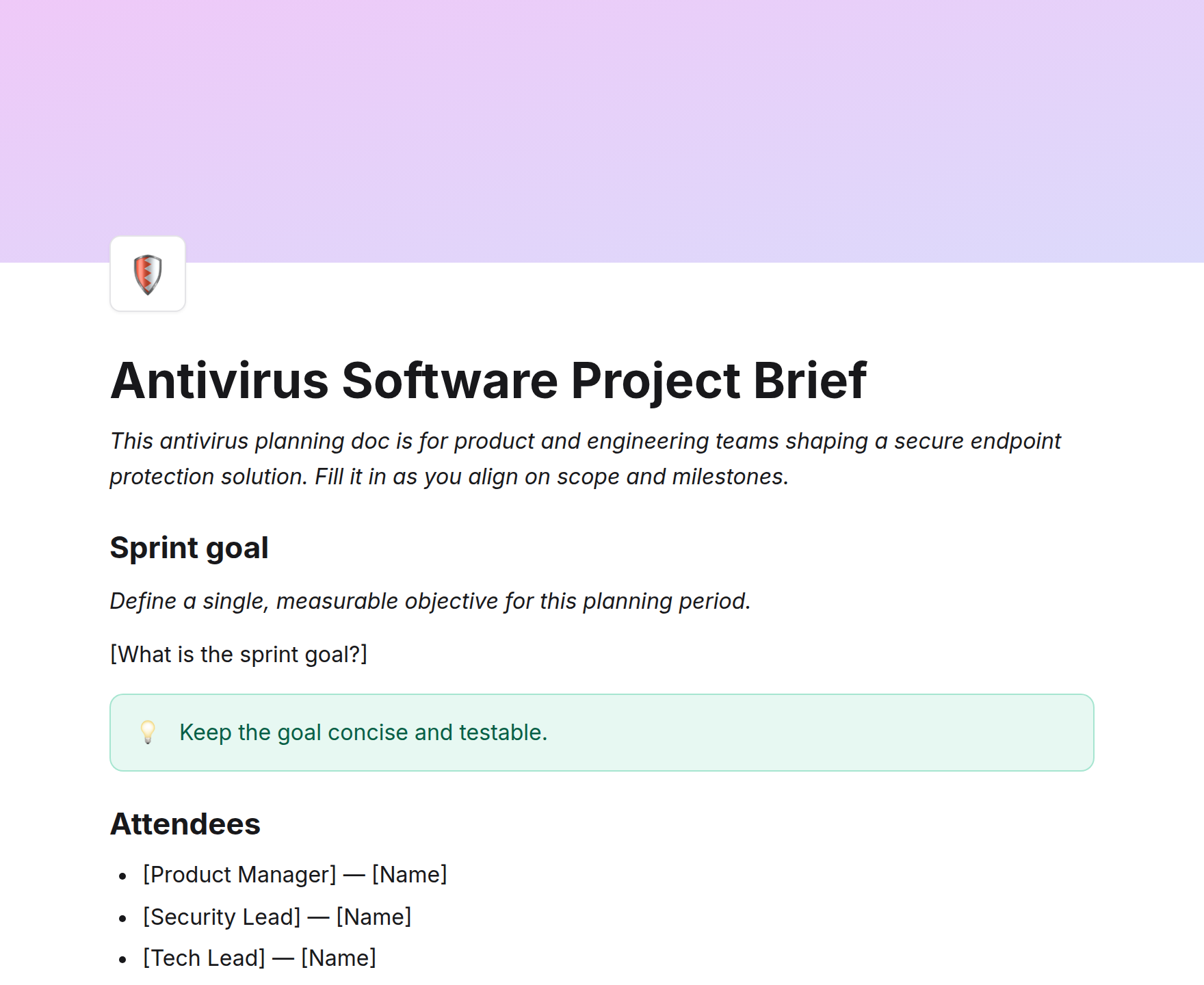 Antivirus Software Project Brief