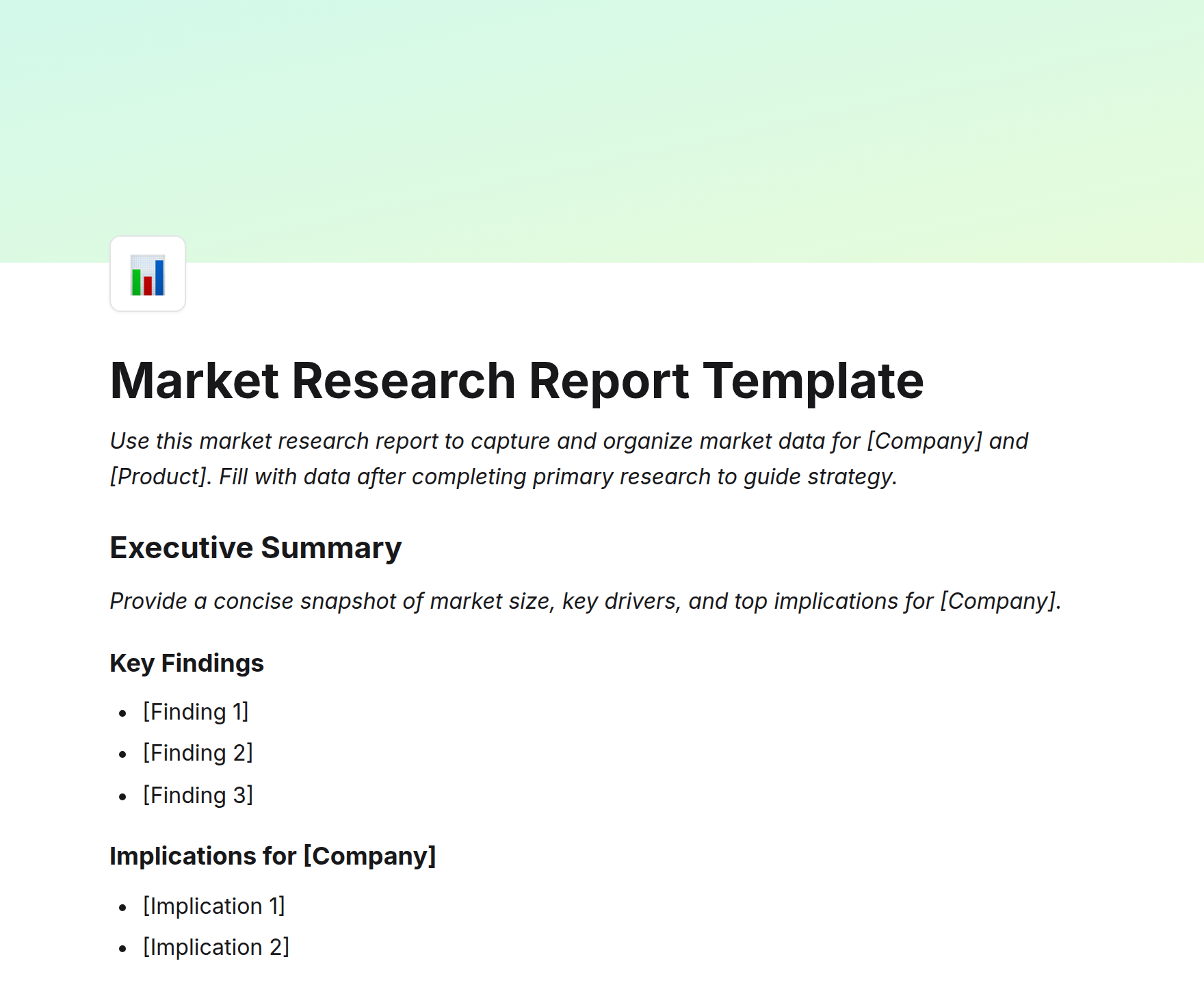 Market Research Report Template