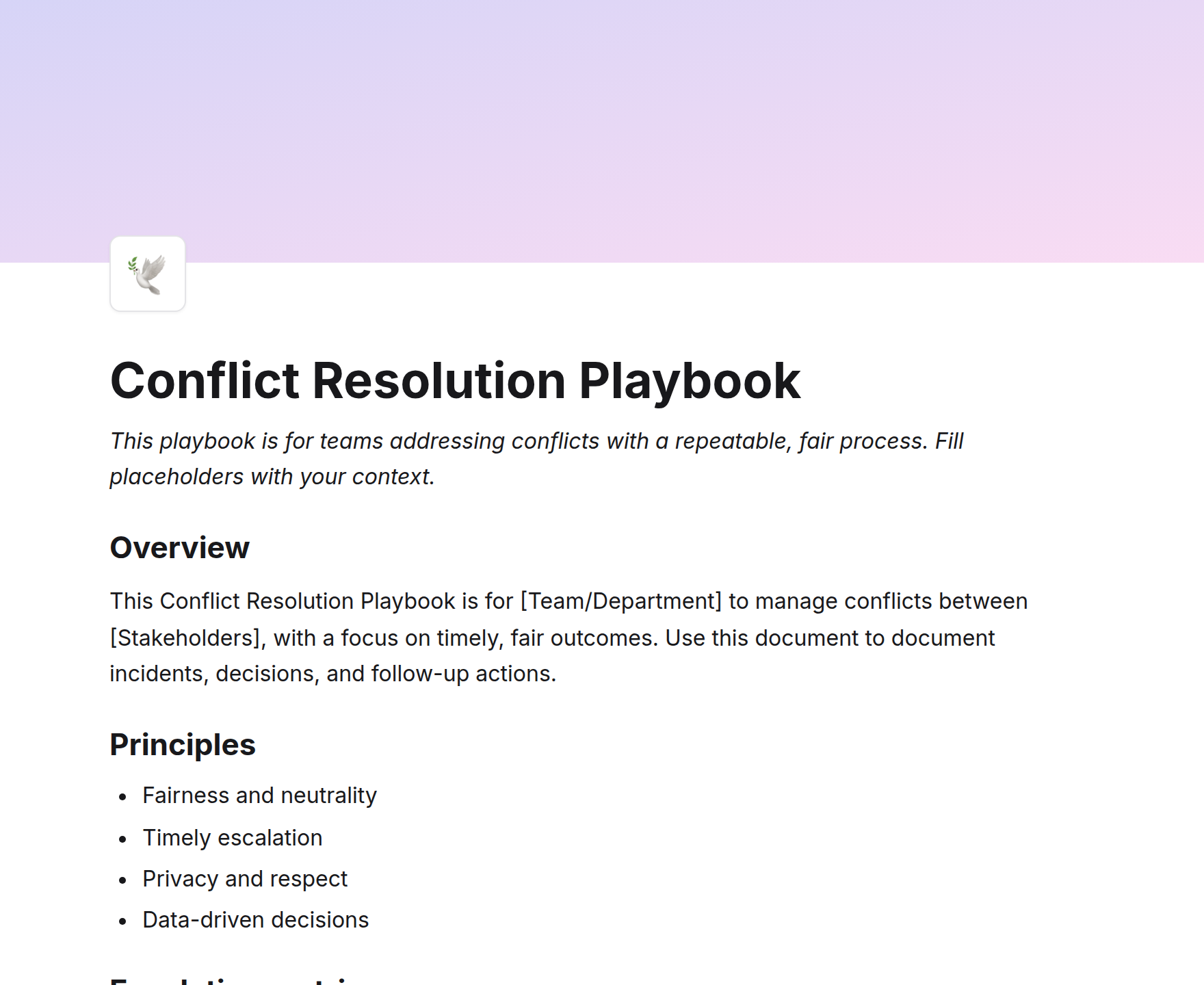 Conflict Resolution Playbook