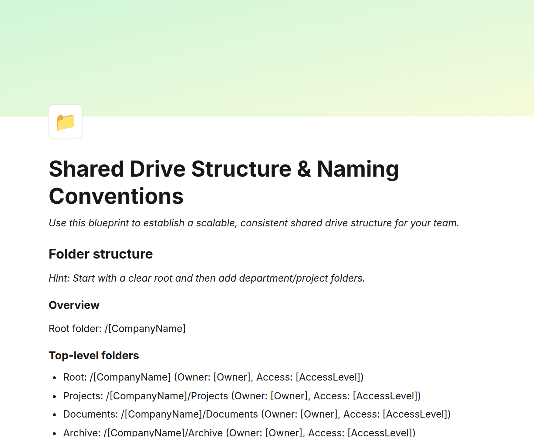 Shared Drive Structure & Naming Conventions