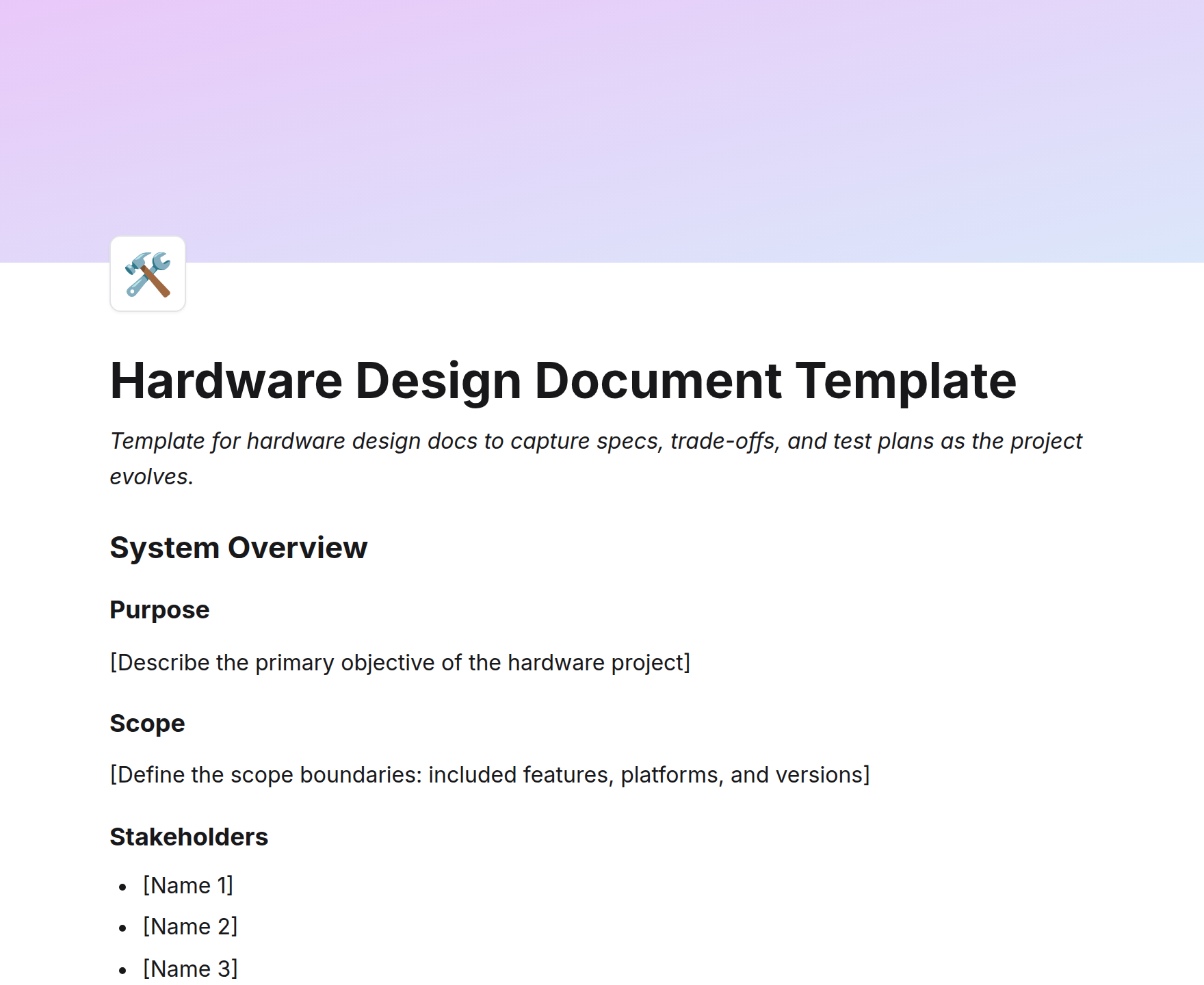 Hardware Design Document Template