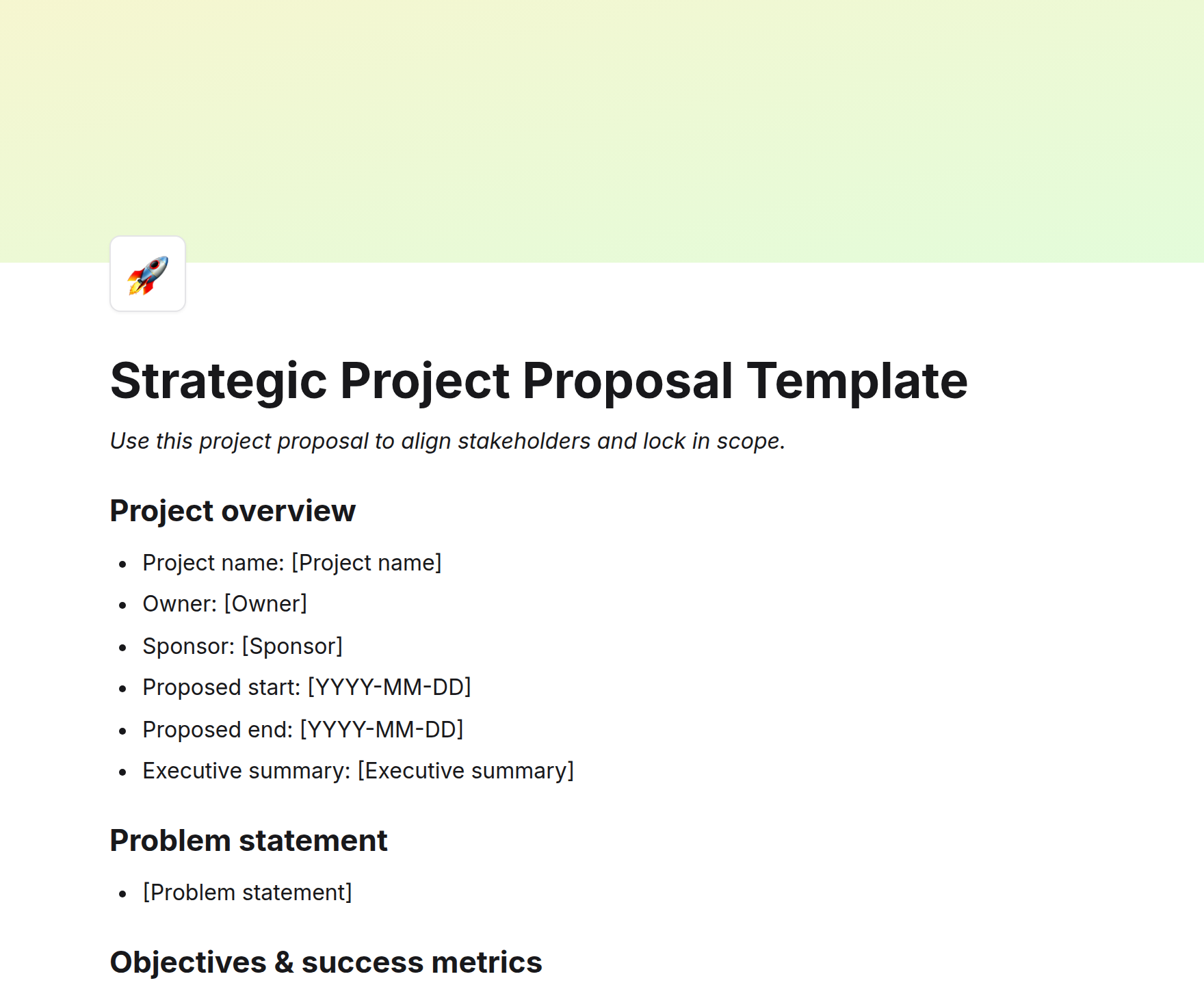Strategic Project Proposal Template