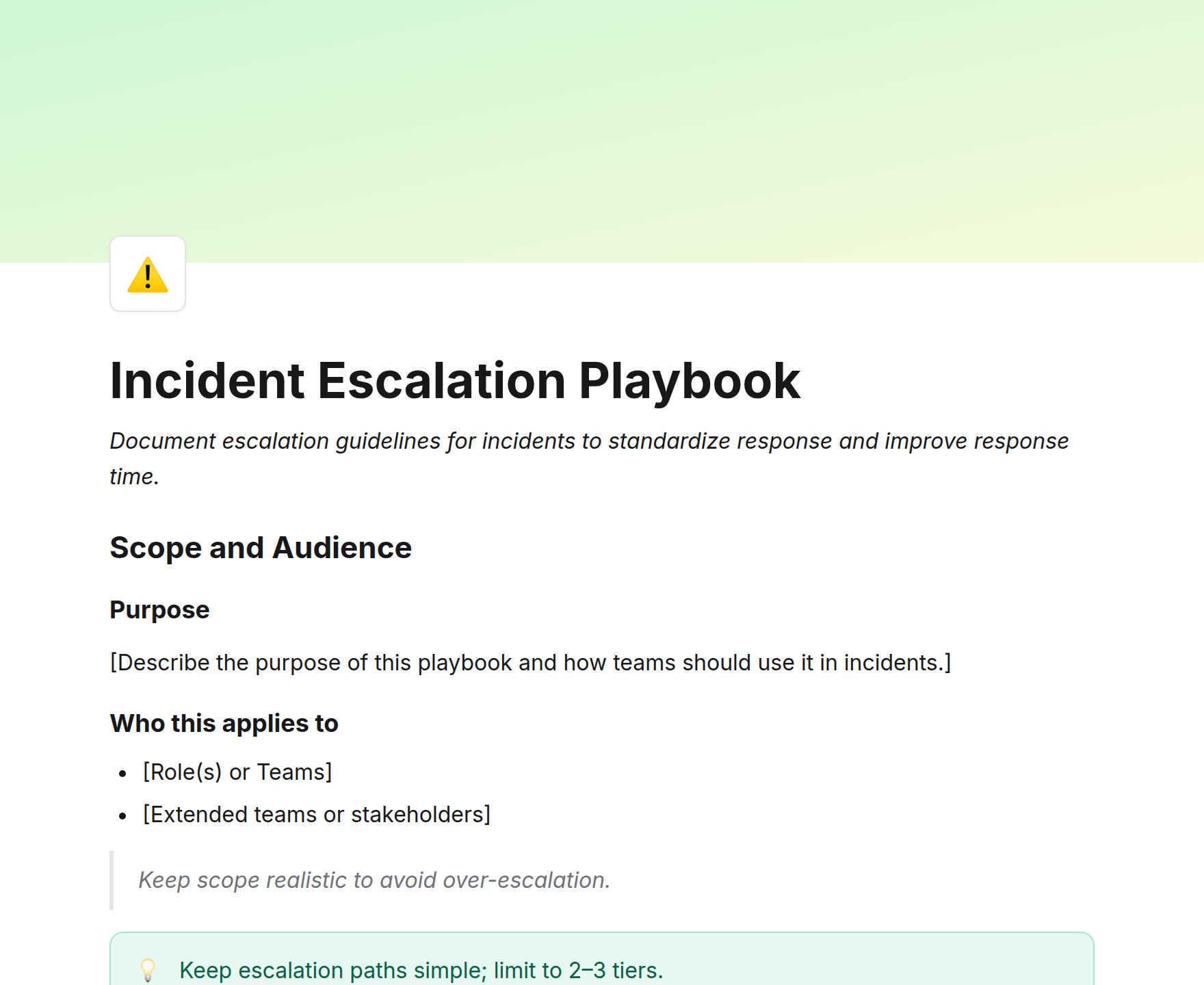 Incident Escalation Playbook