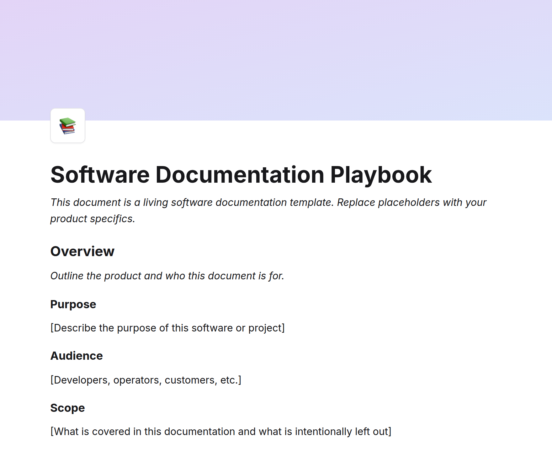 Software Documentation Playbook