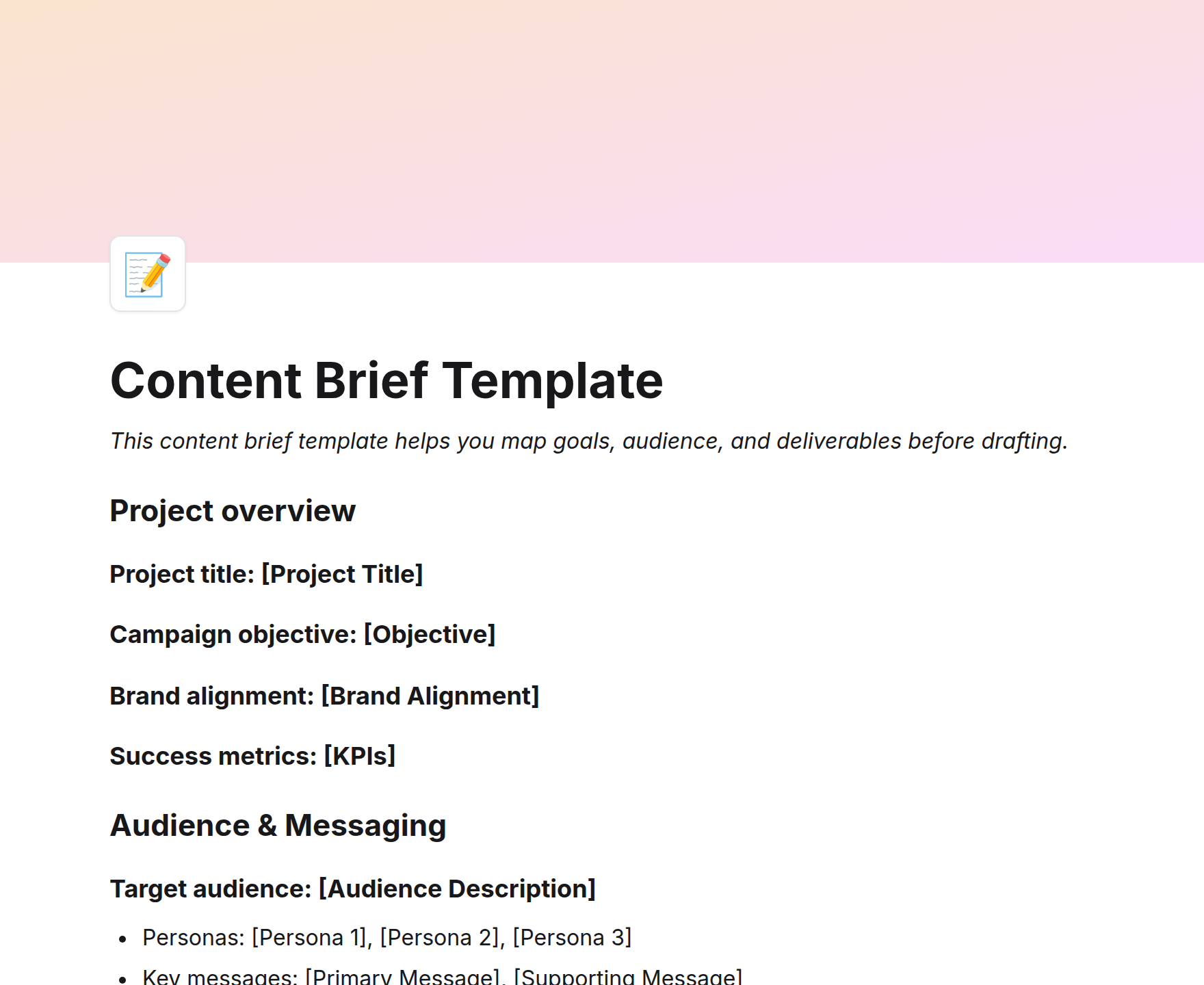 Content Brief Template