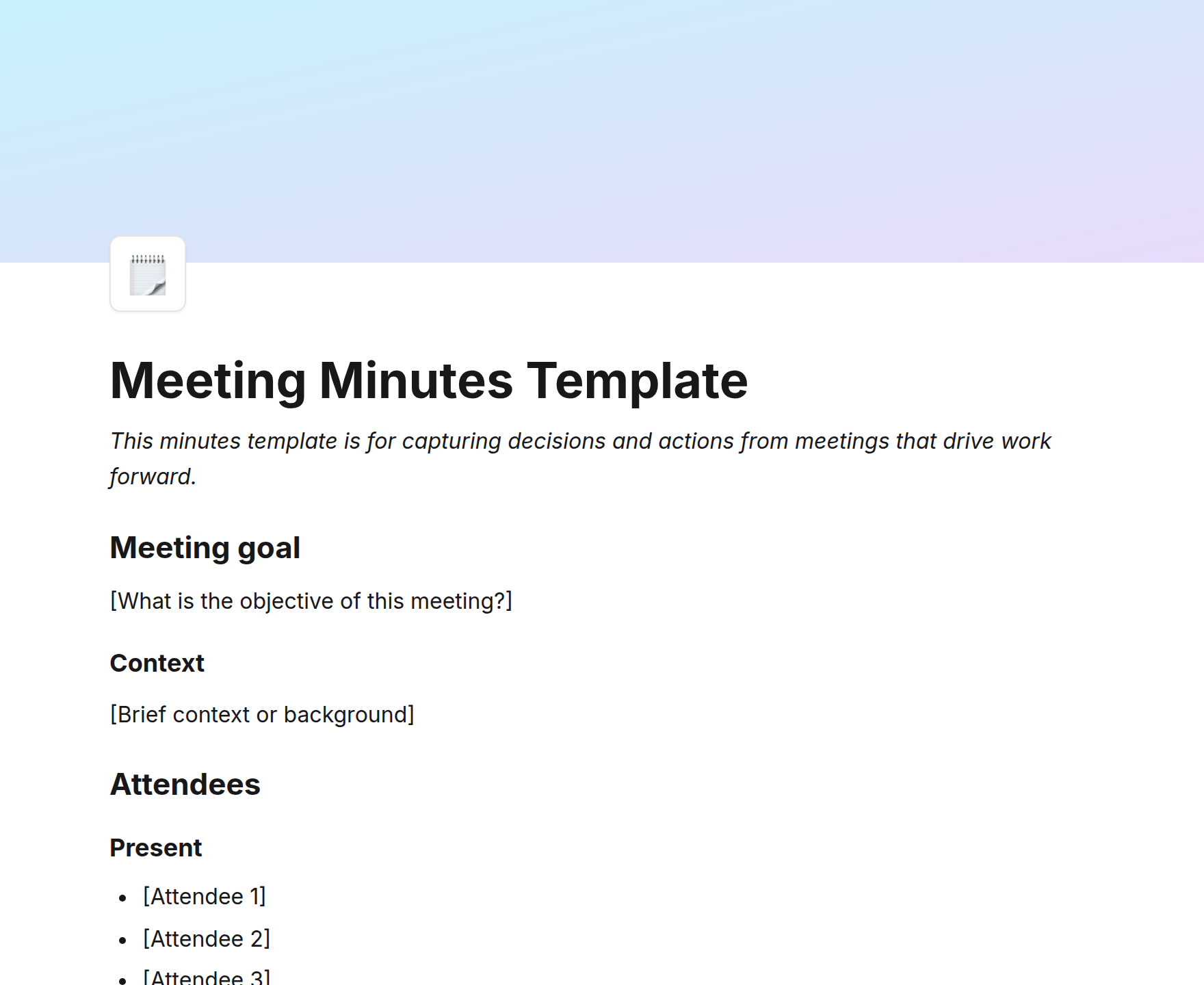Meeting Minutes Template