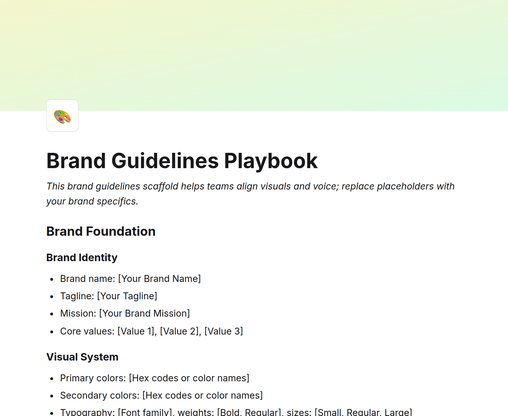 Brand Guidelines Playbook