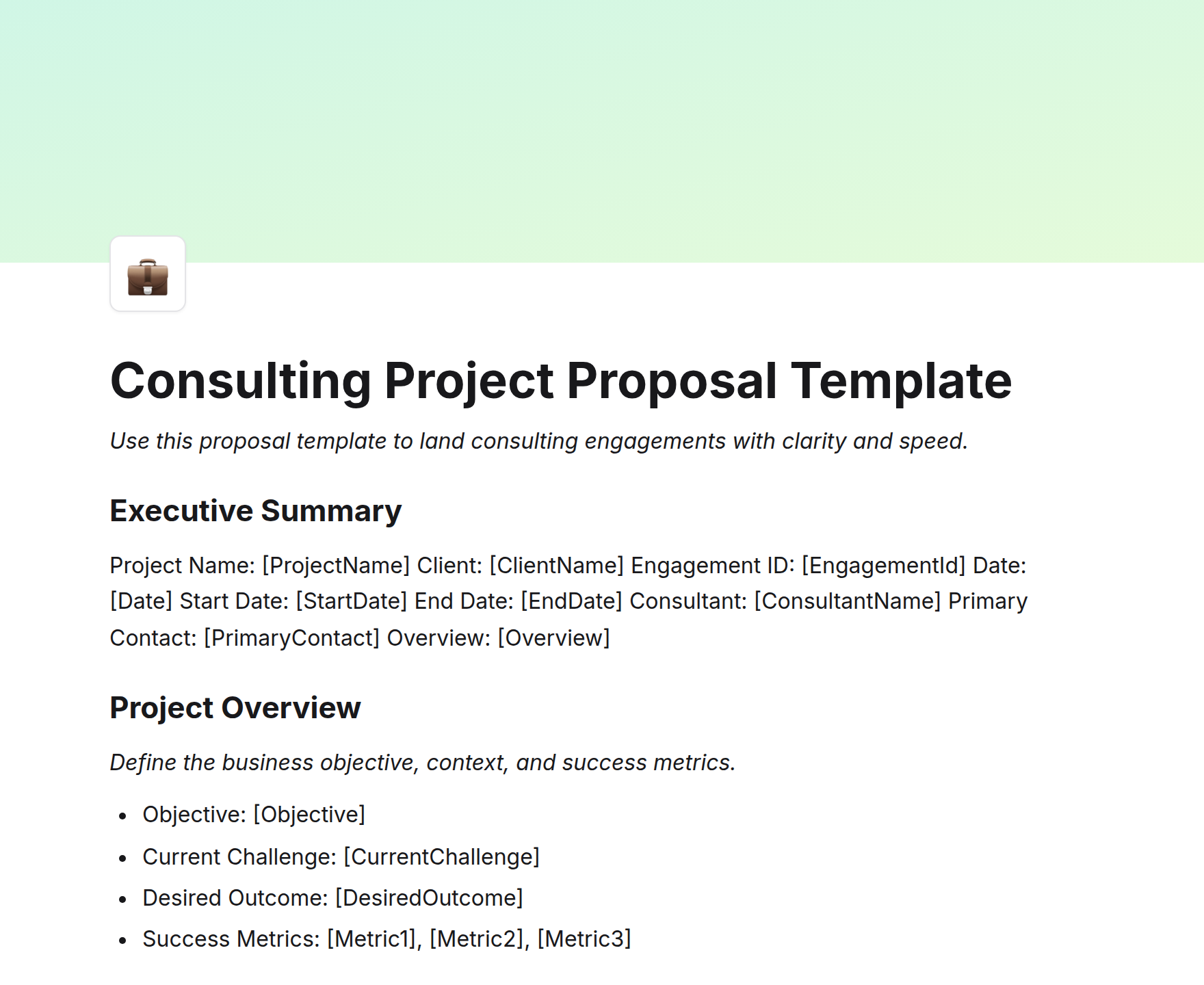 Consulting Project Proposal Template