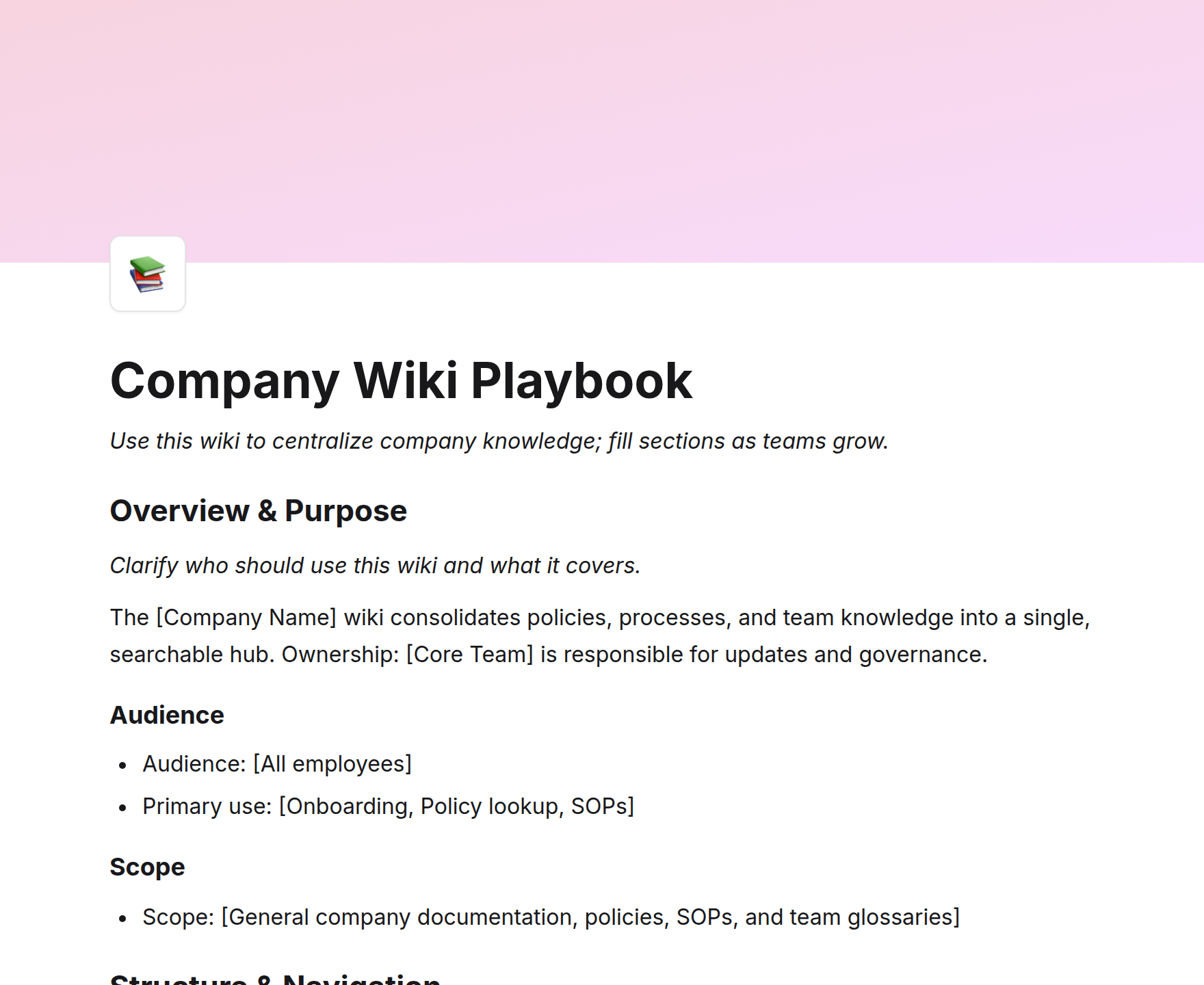 Company Wiki Playbook