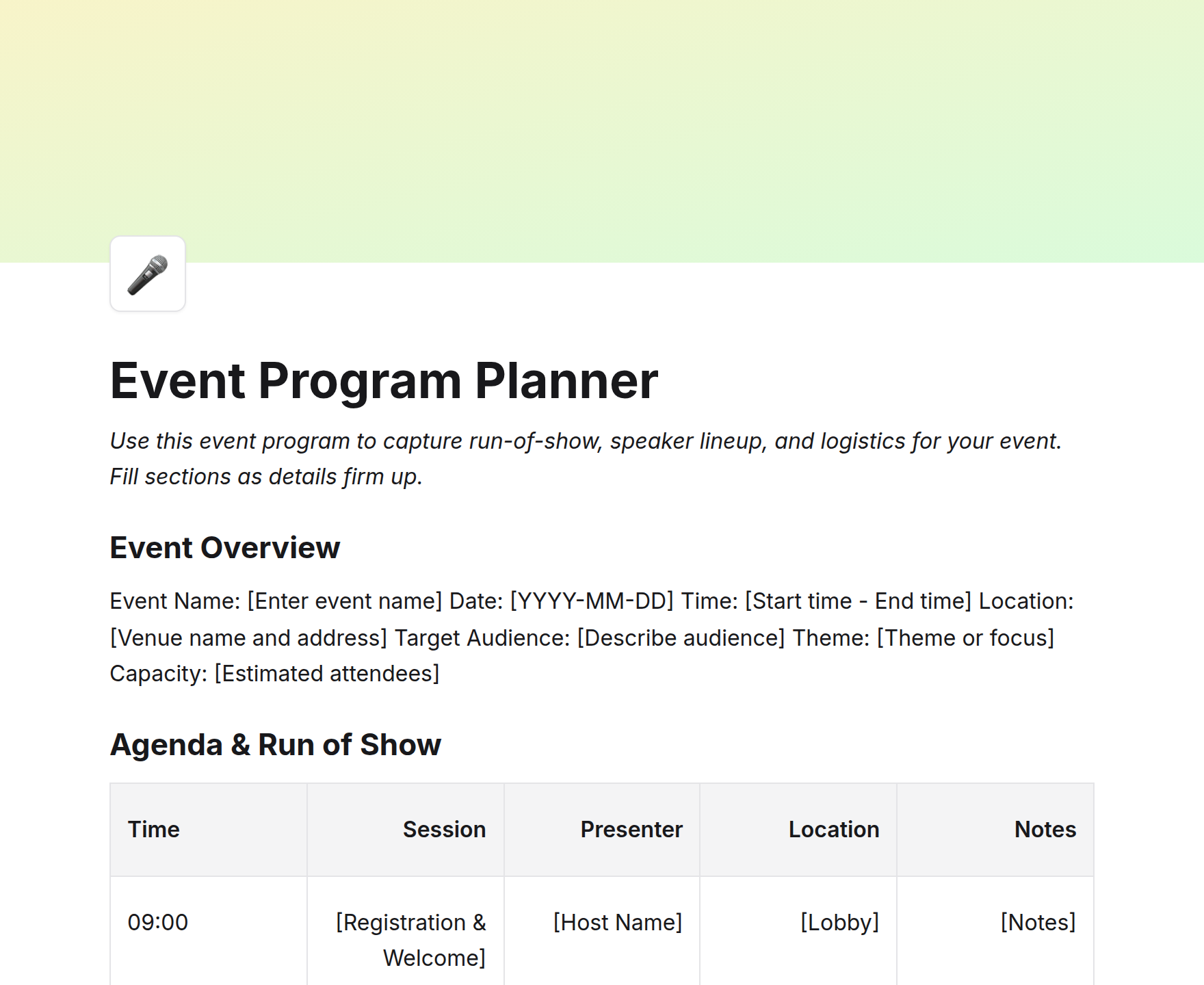 Event Program Planner
