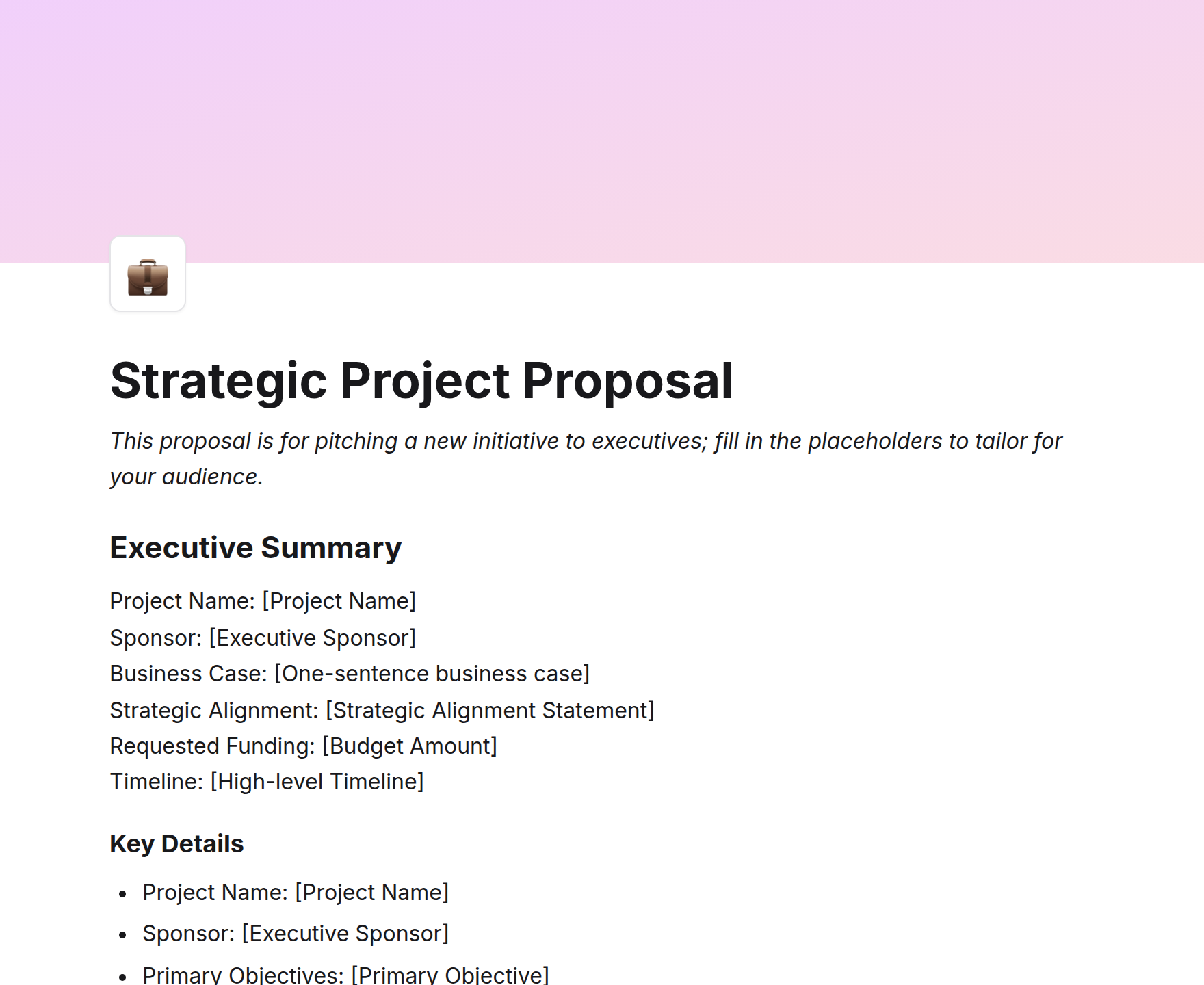 Strategic Project Proposal