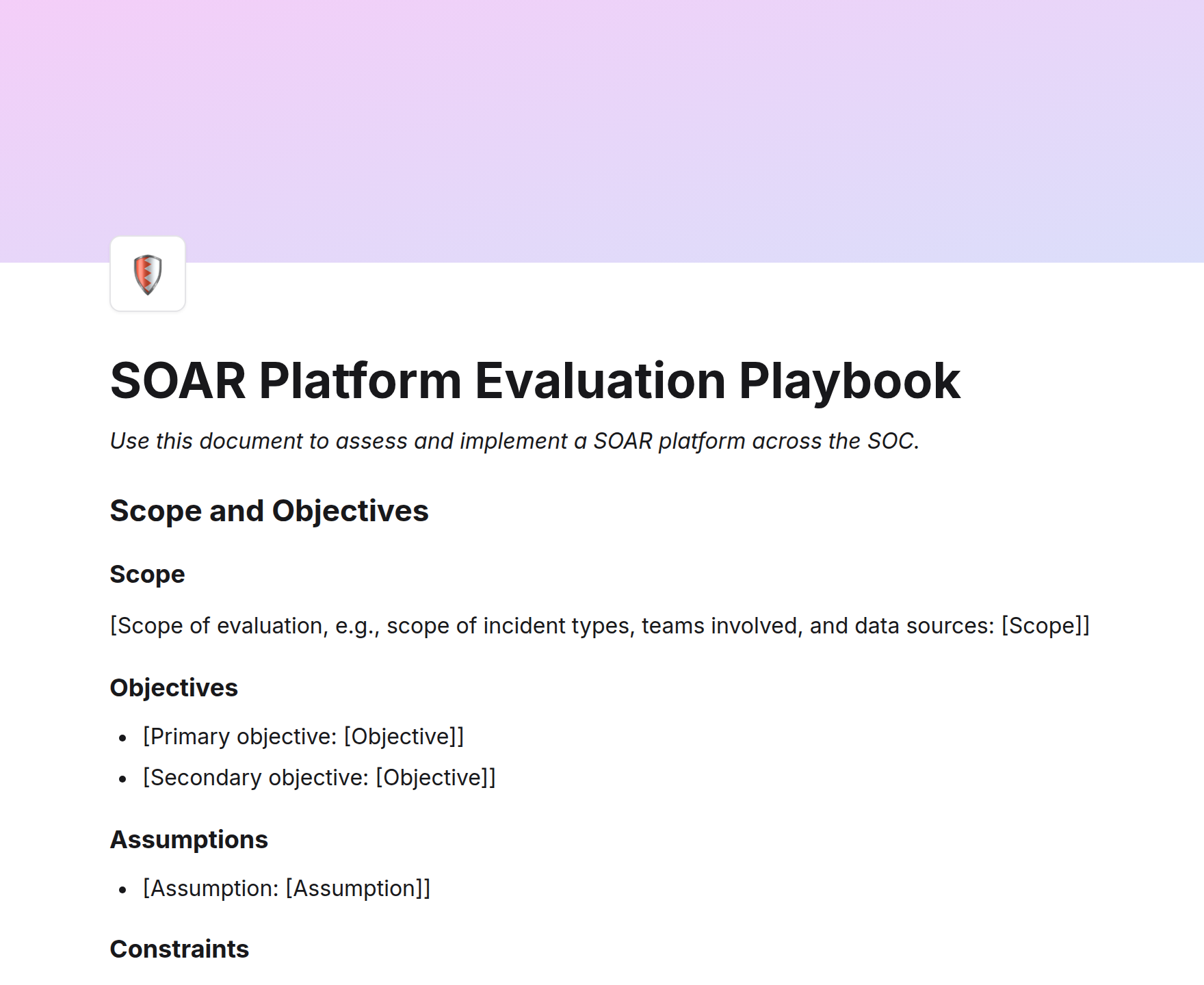 SOAR Platform Evaluation Playbook