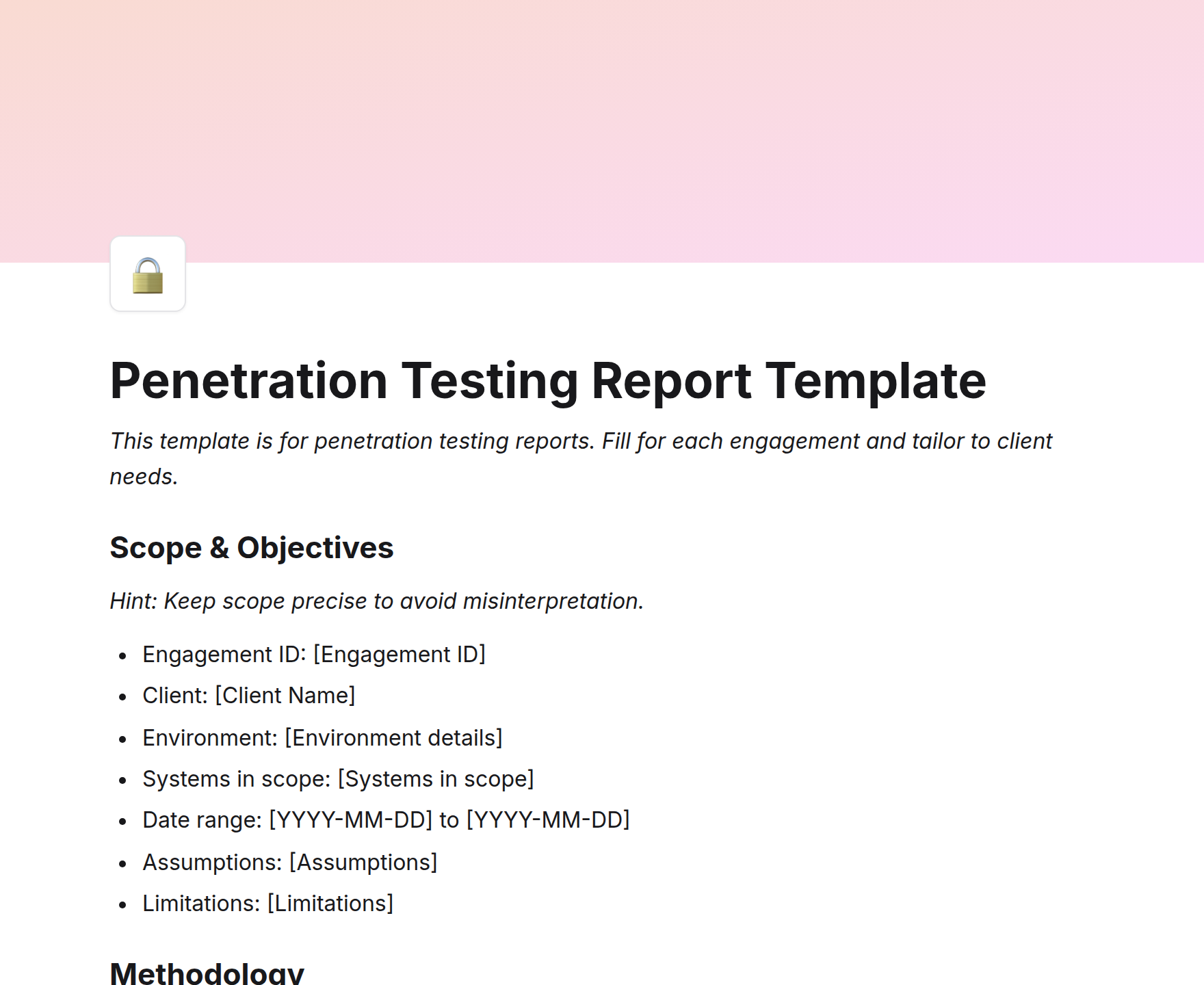 Penetration Testing Report Template