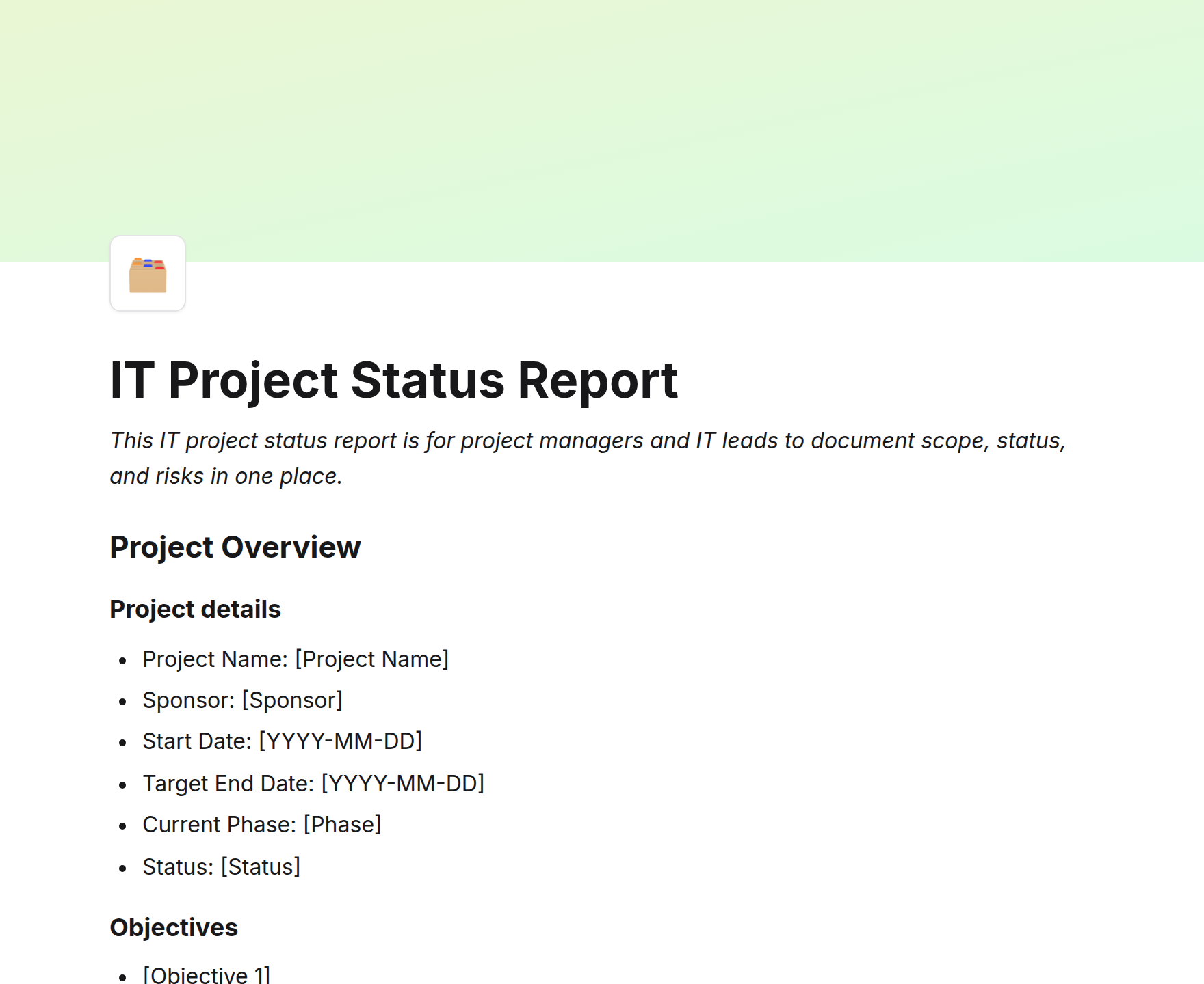 IT Project Status Report