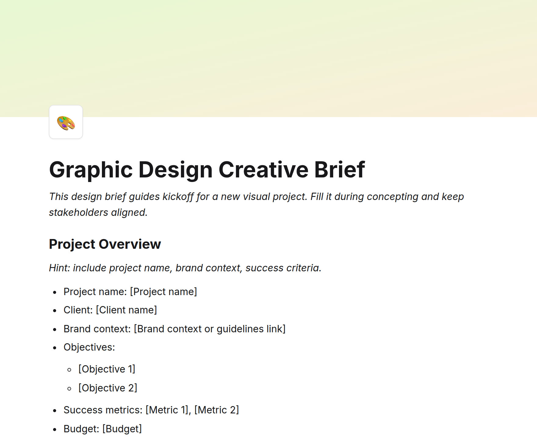 Graphic Design Creative Brief