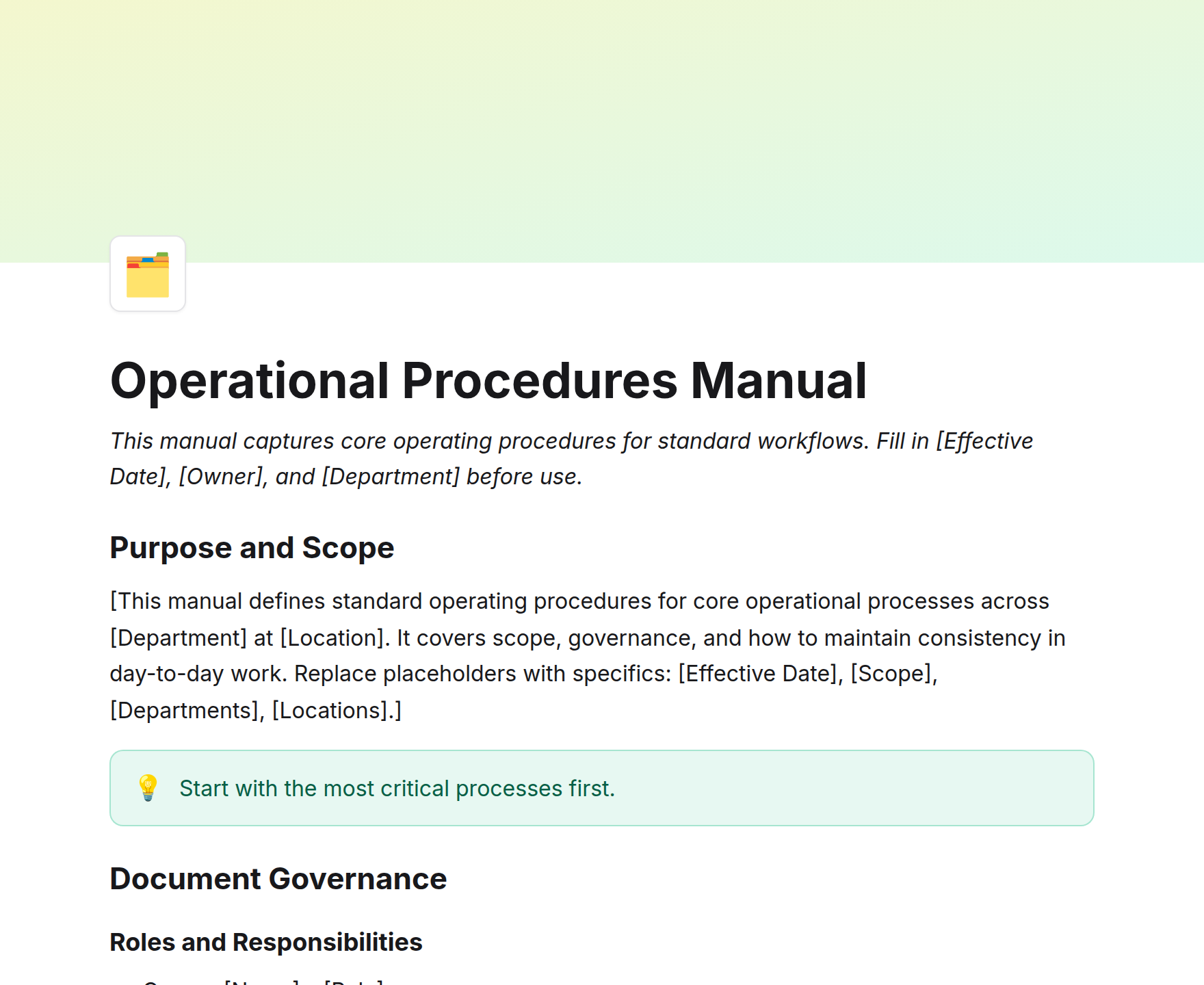 Operational Procedures Manual