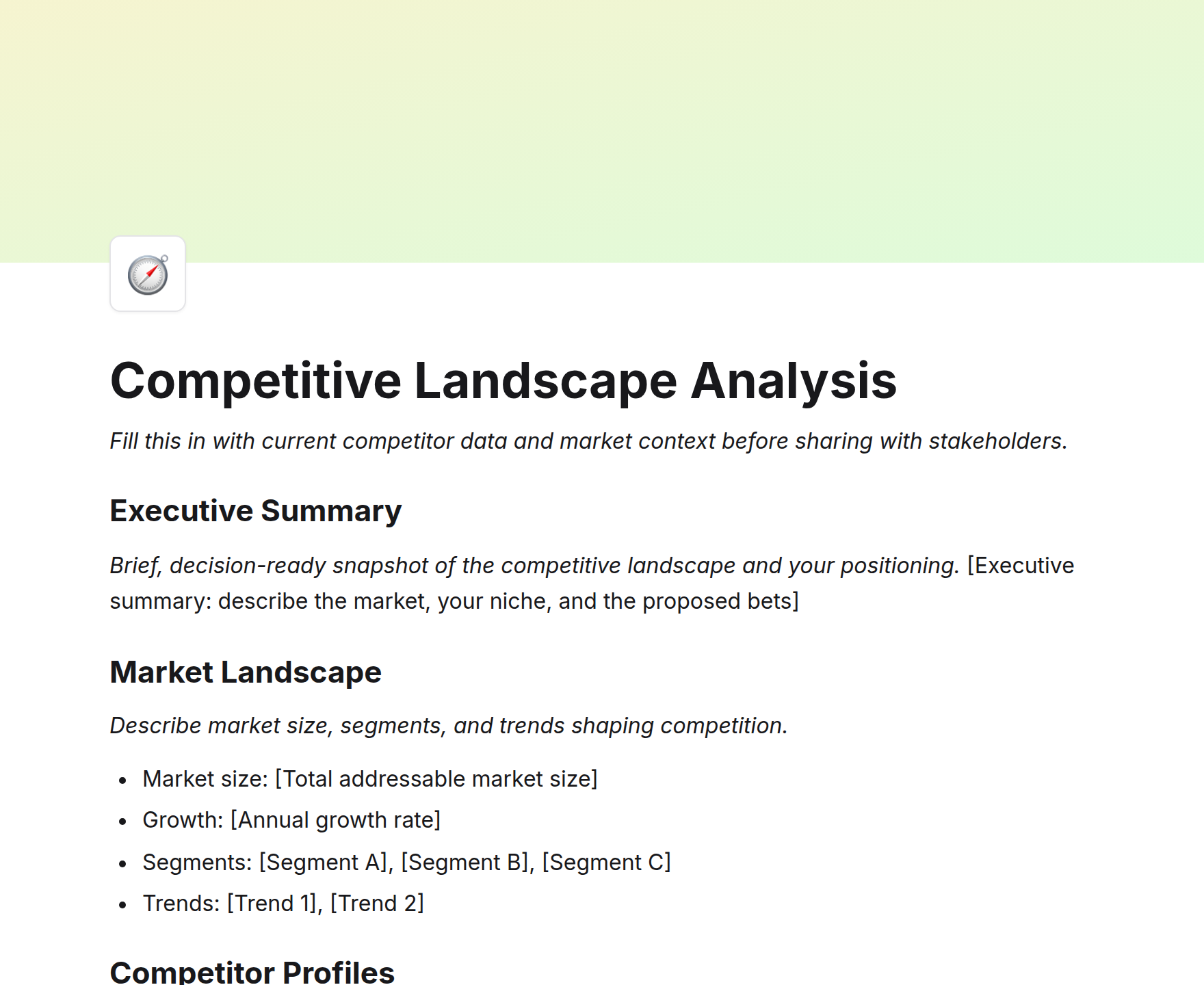 Competitive Landscape Analysis