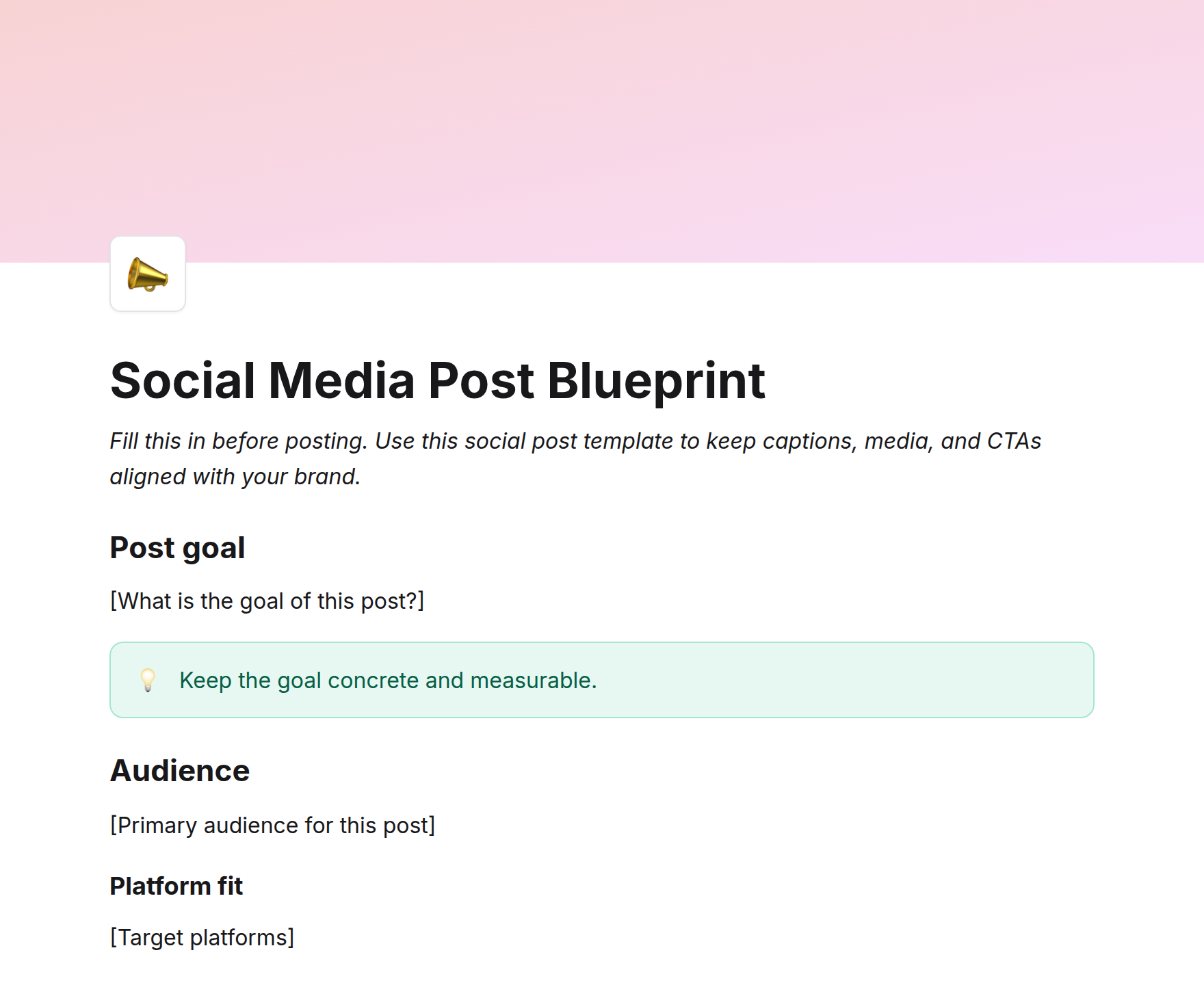 Social Media Post Blueprint