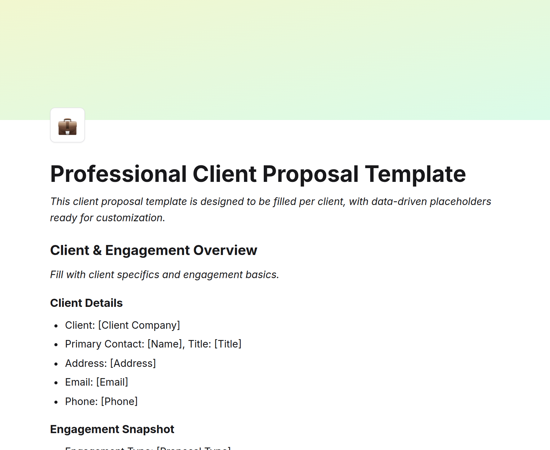 Professional Client Proposal Template