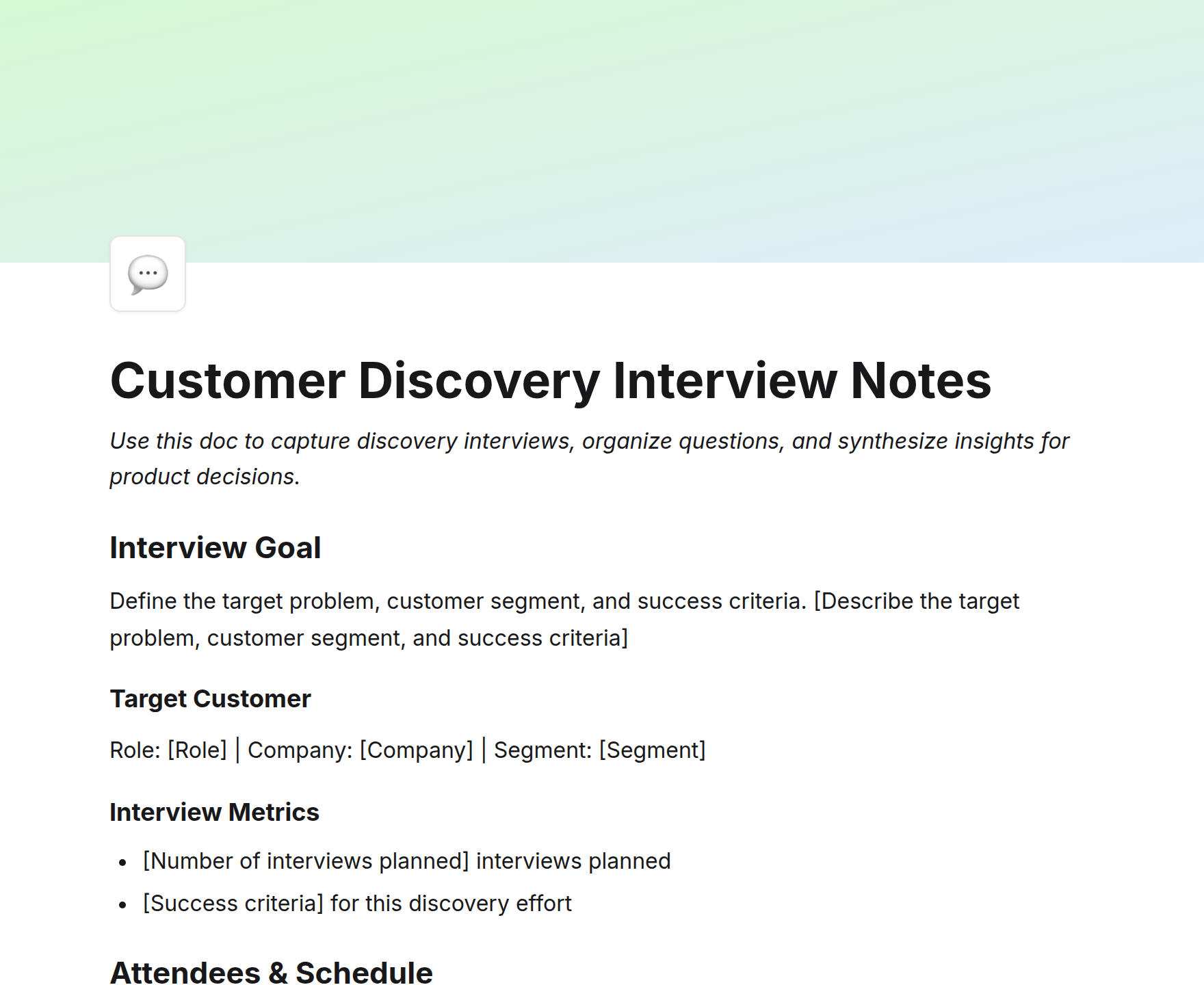 Customer Discovery Interview Notes