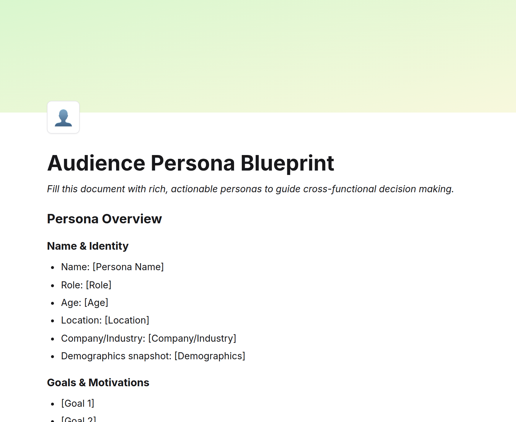 Audience Persona Blueprint