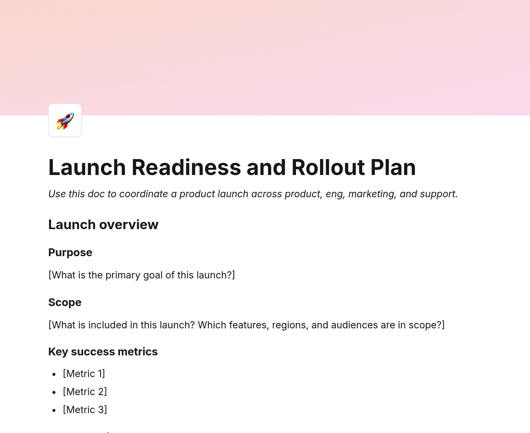 Launch Readiness and Rollout Plan
