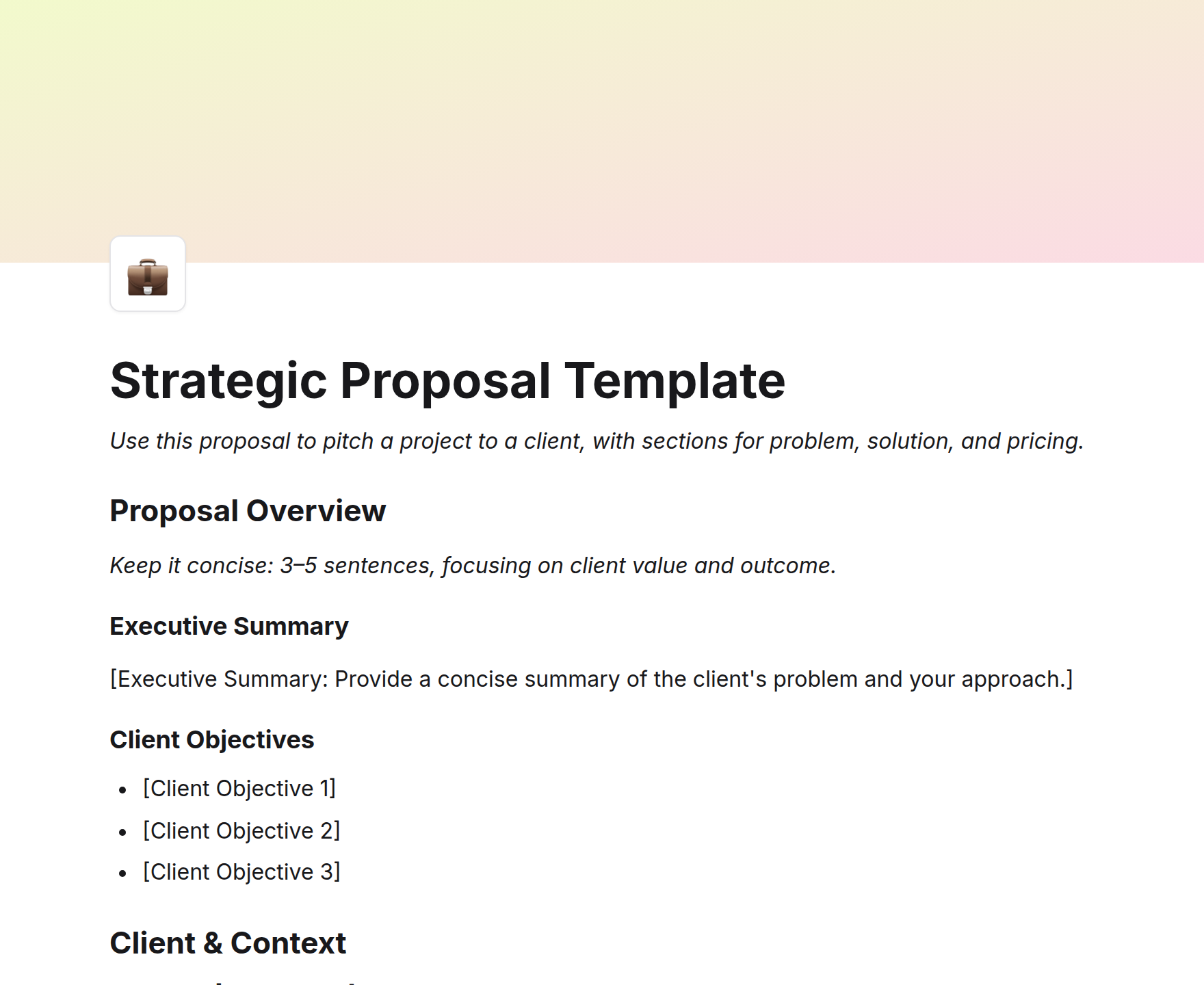 Strategic Proposal Template